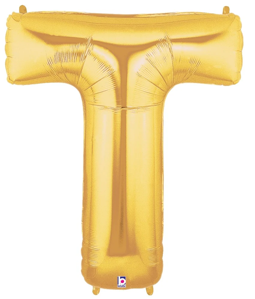 Betallic T Gold 34 inch Shaped Foil Balloon 1ct