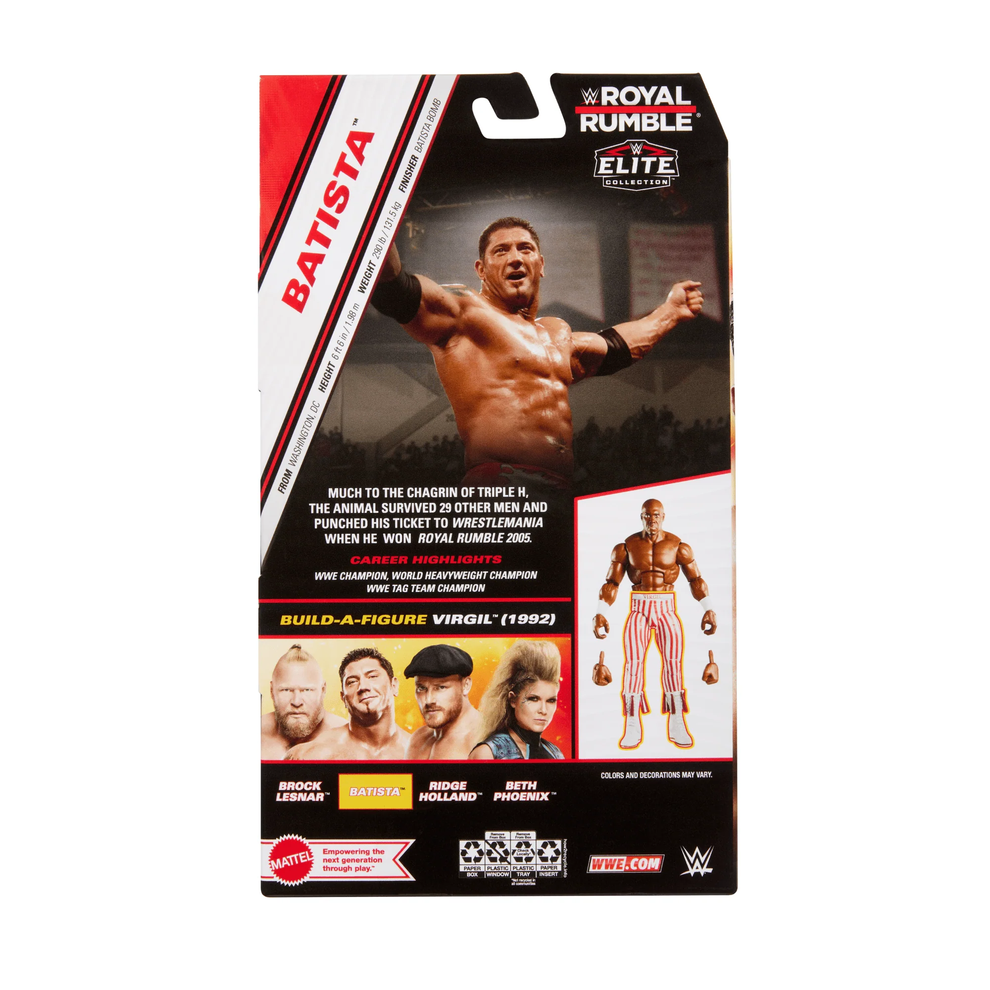Wwe  Collection Elite  Royal Rumble  Figurine Articul��e  Batista