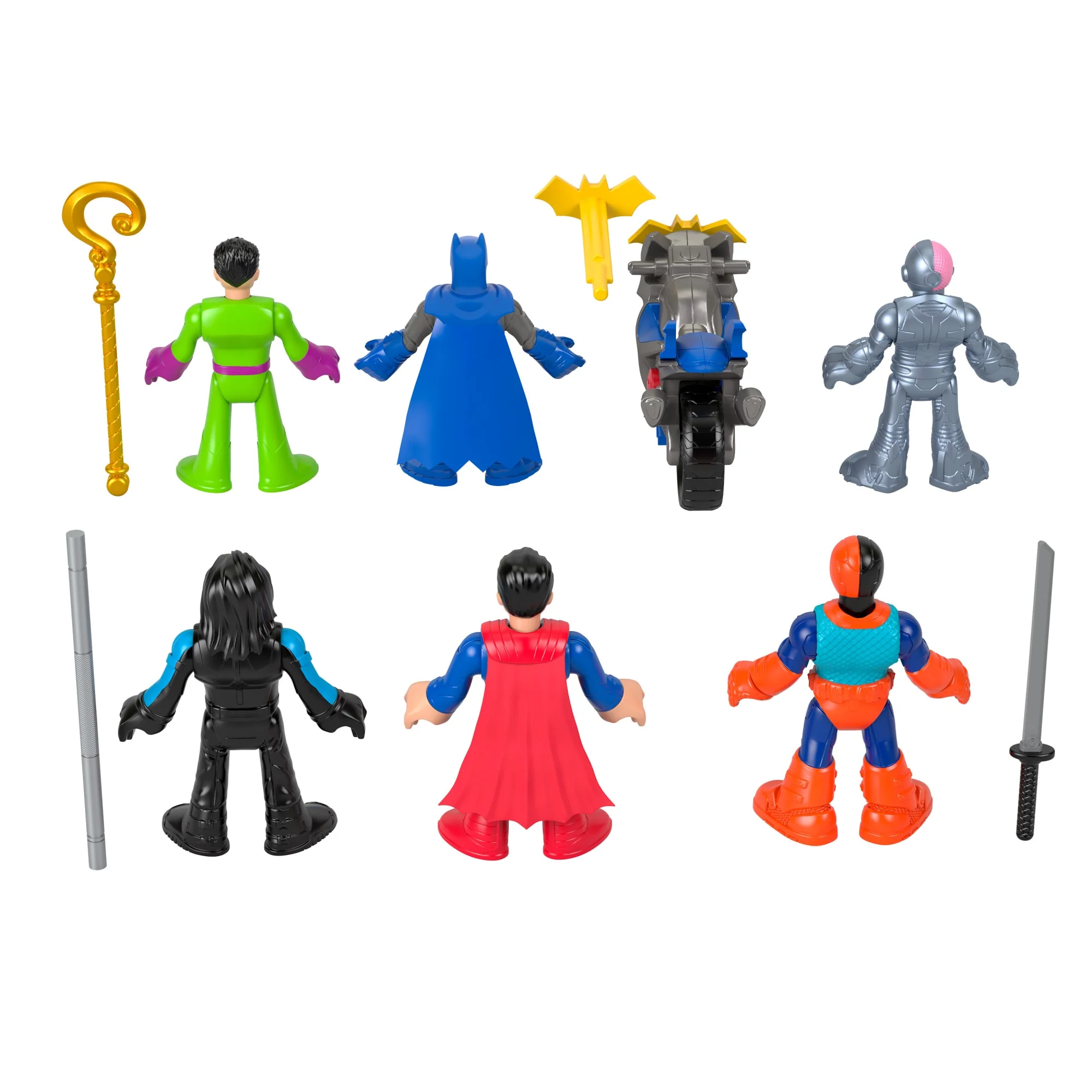 Imaginext DC Super Friends Deluxe Figure Pack Batman Toys For Preschool Kids, 9 Pieces