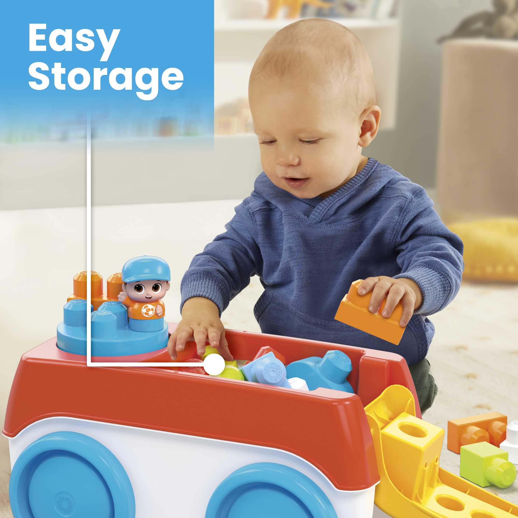 MEGA BLOKS Building Toy Block Spinning Wagon With 1 Figure (20 Pieces) For Toddler