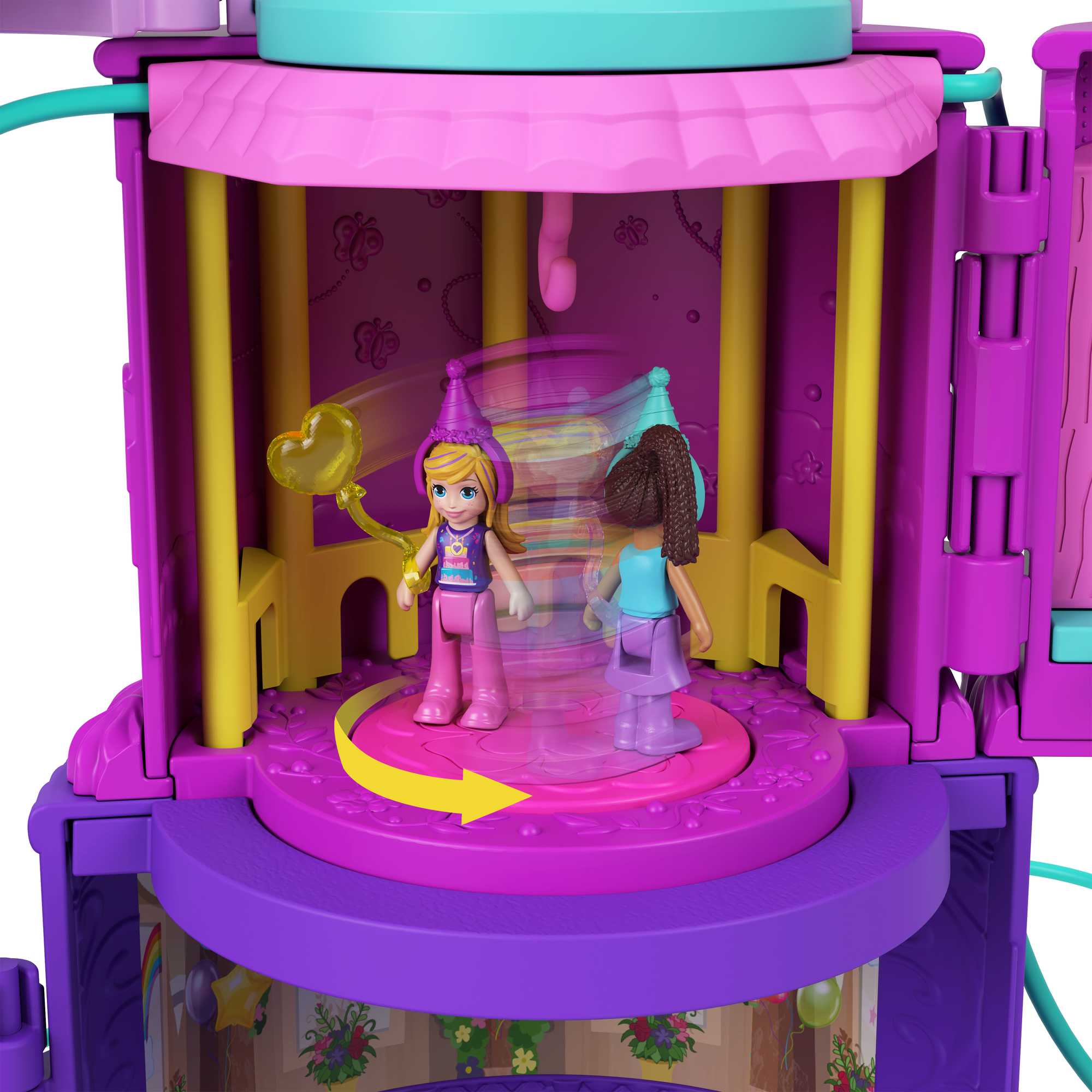 Polly Pocket Spin 'n Surprise Birthday 2-In-1 Unicorn Toy Playset With 25+ Accessories Pieces
