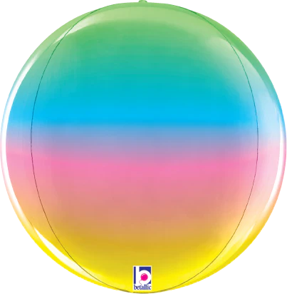 Betallic Dimensionals‚Ñ�?Rainbow Globe 15 inch Multi-Sided Shaped Foil Balloon Packaged 1ct