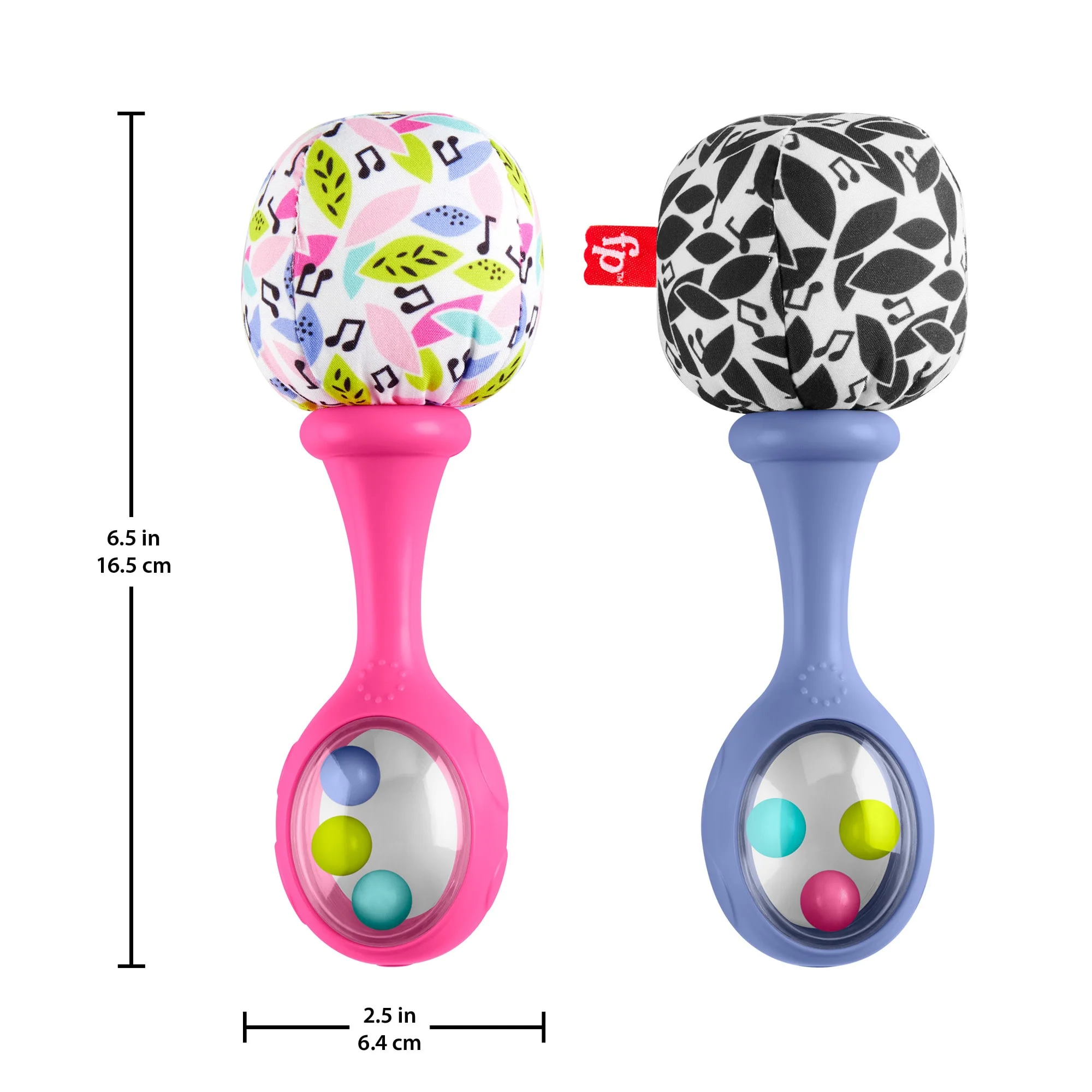 Fisher-Price Rattle ��n Rock Maracas Set Of 2 Baby Rattles, Newborn Toys, Pink