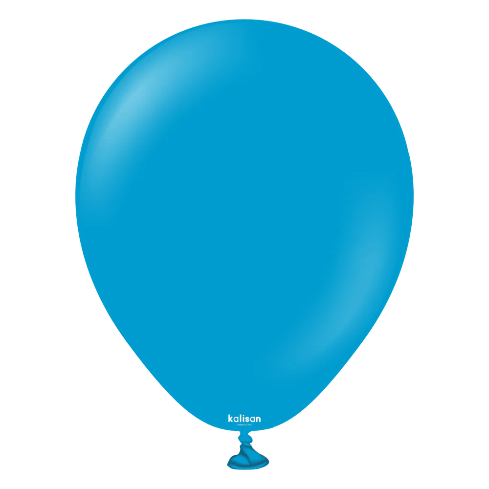 5 inch Kalisan Standard Caribbean Blue Latex Balloons 100ct