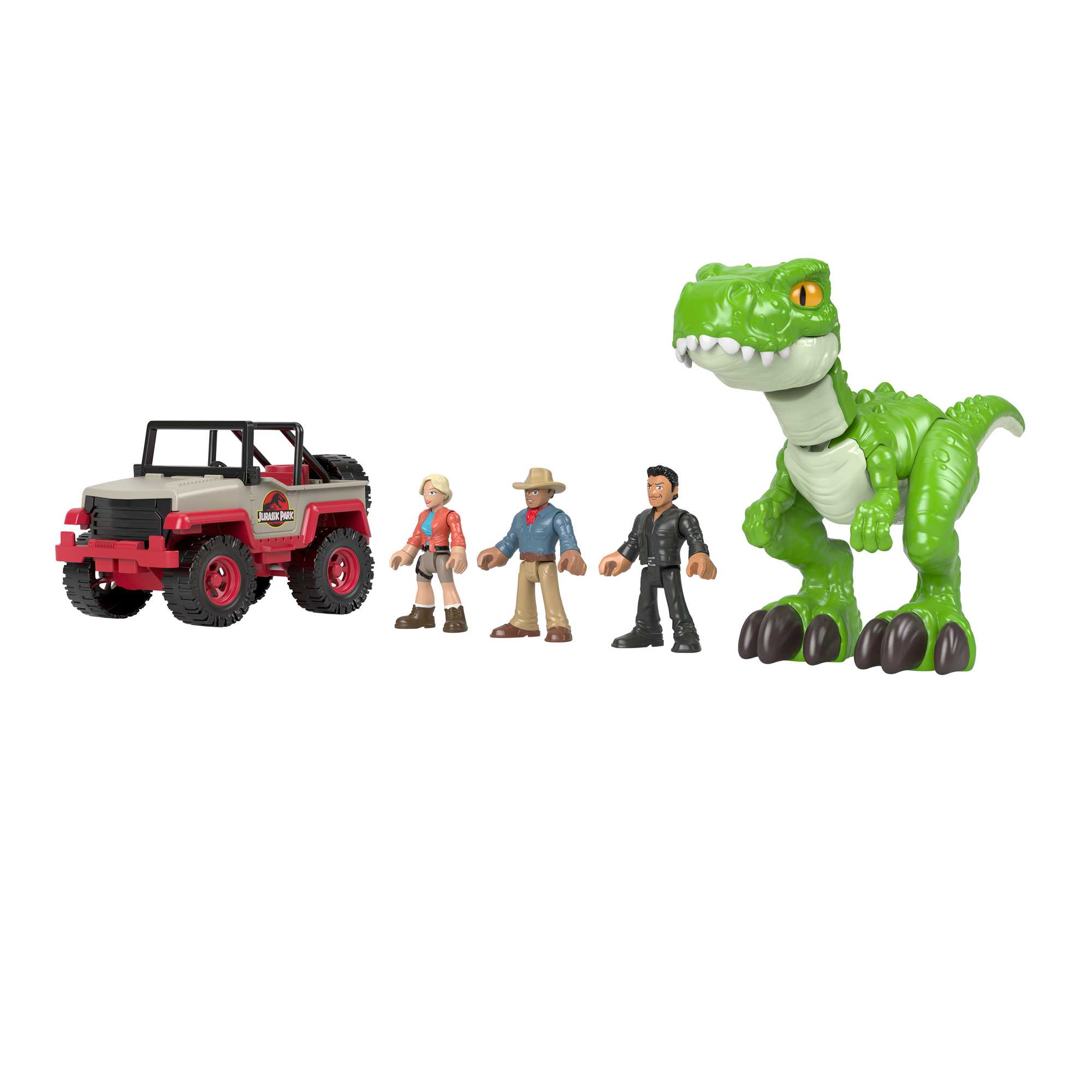 Imaginext Jurassic World T. Rex Dinosaur Toy Set With Dr. Sattler, Dr. Grant & Ian Malcolm, 5 Pieces