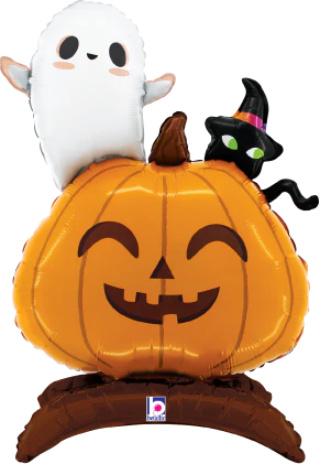 Betallic Standups Jack-O-Lantern 30inch Air Filled with straw Foil Balloon
