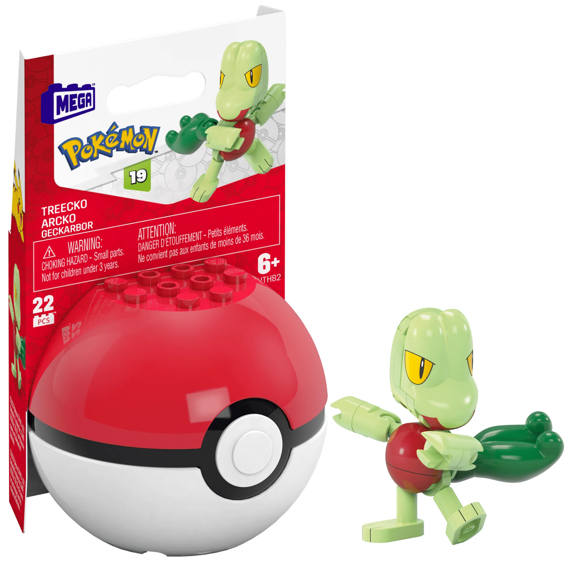 MEGA Pok��mon Treecko Building Toy Kit, Poseable Action Figure (22 Pieces) For Kids