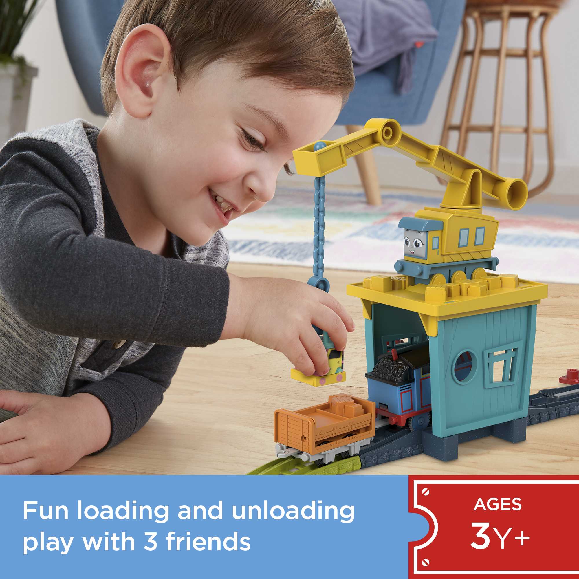 Thomas And Friends Train Set With Carly The Crane Sandy And Motorized Thomas, Fix ��Em Up Friends