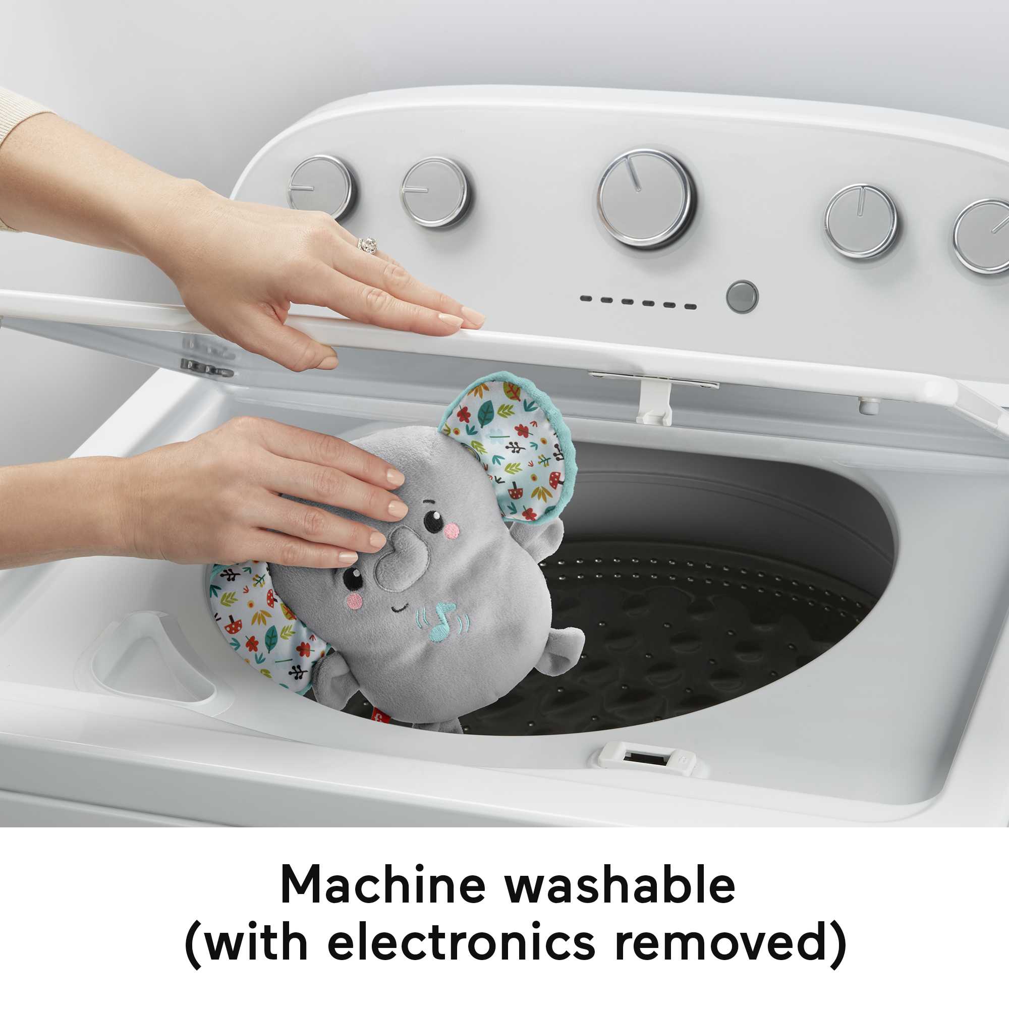 Fisher-Price Plush Elephant Baby Toy Sound Machine With Vibrations, Calming Vibes Soother