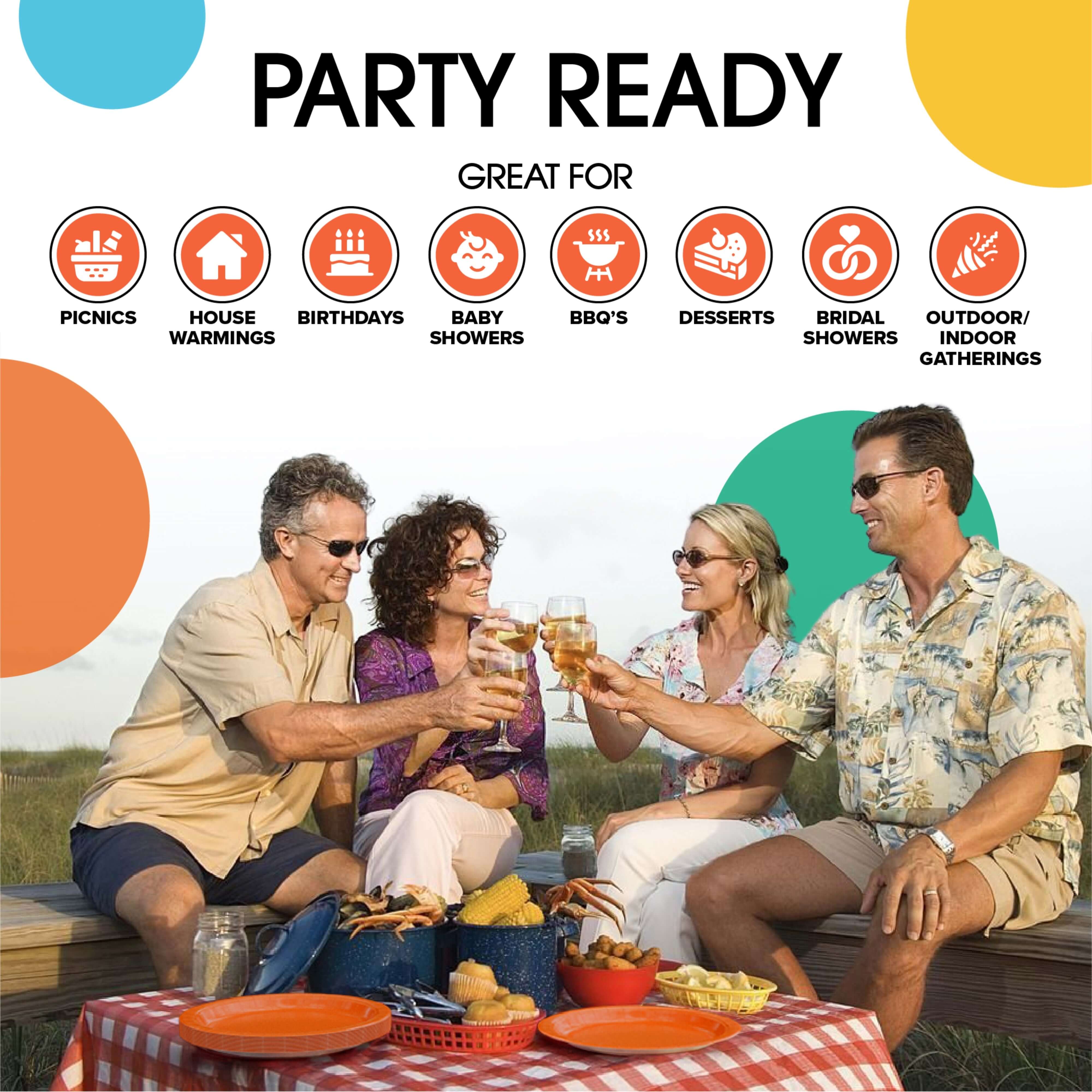 7 In. Orange Paper Plates - 50 Ct.