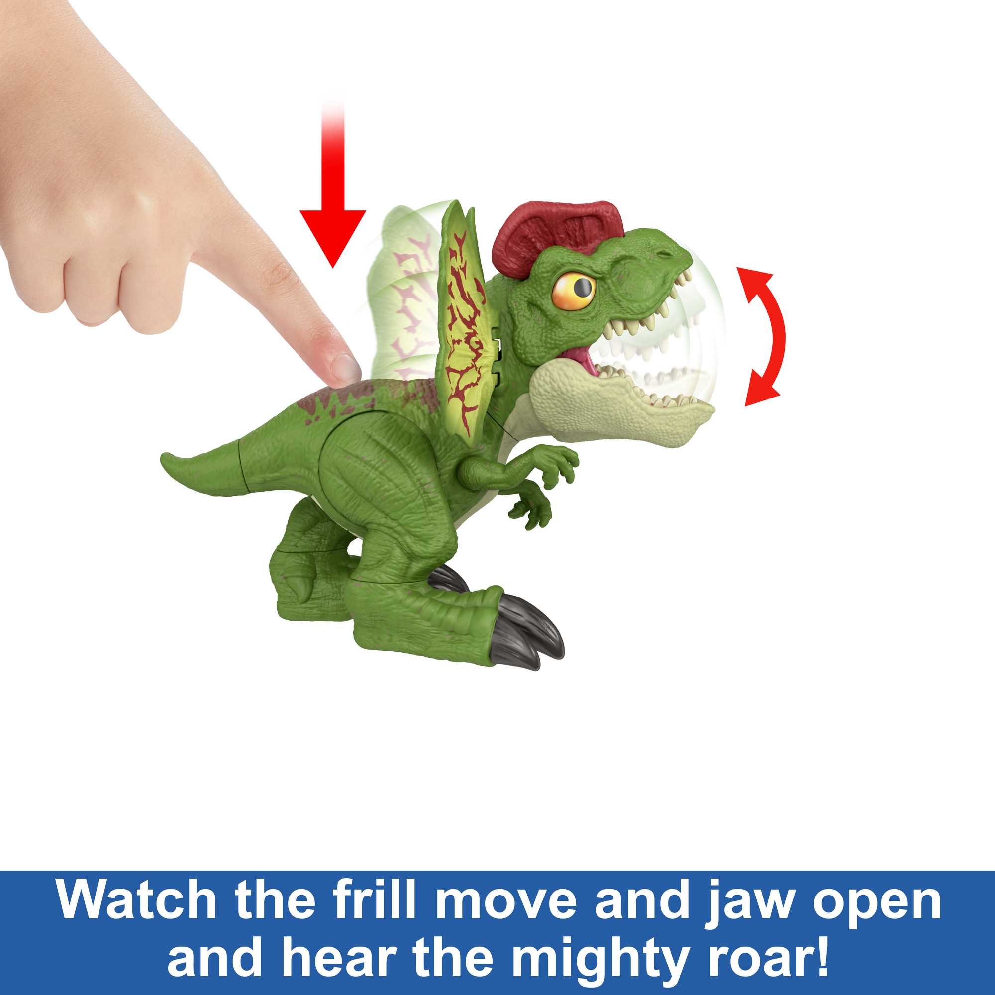 Jurassic World Dinosaur Sound Toy, Uncaged Fierce Launchin Dilophosaurus Figure