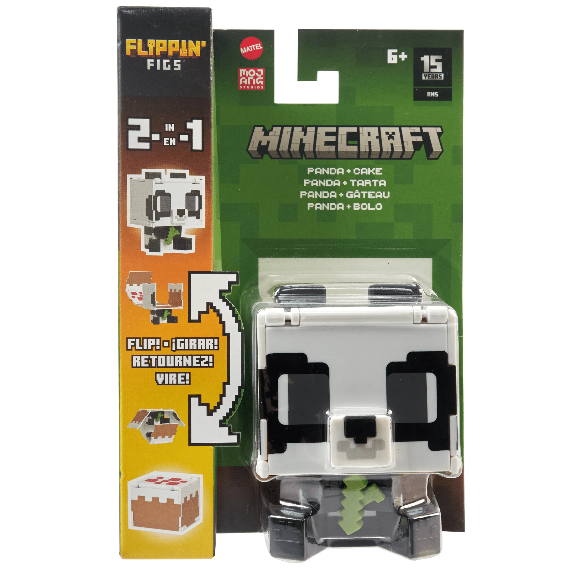 Minecraft Flippin�� Figs Figures Collection, 2-in-1 Fidget Play, 3.75-in Scale & Pixelated Design (Characters May Vary)