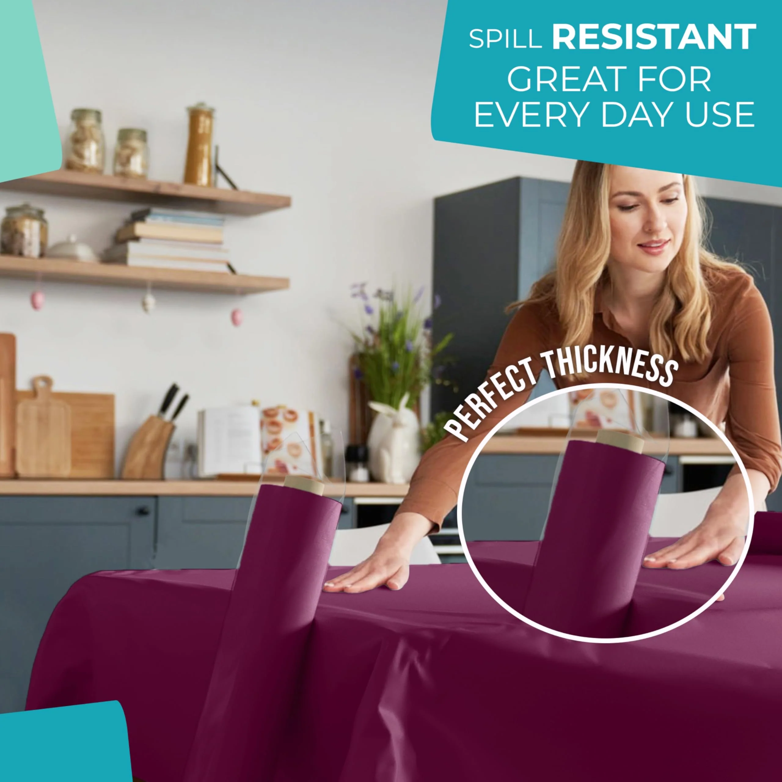 40 In. x 100 Ft. Plum Plastic Table Roll