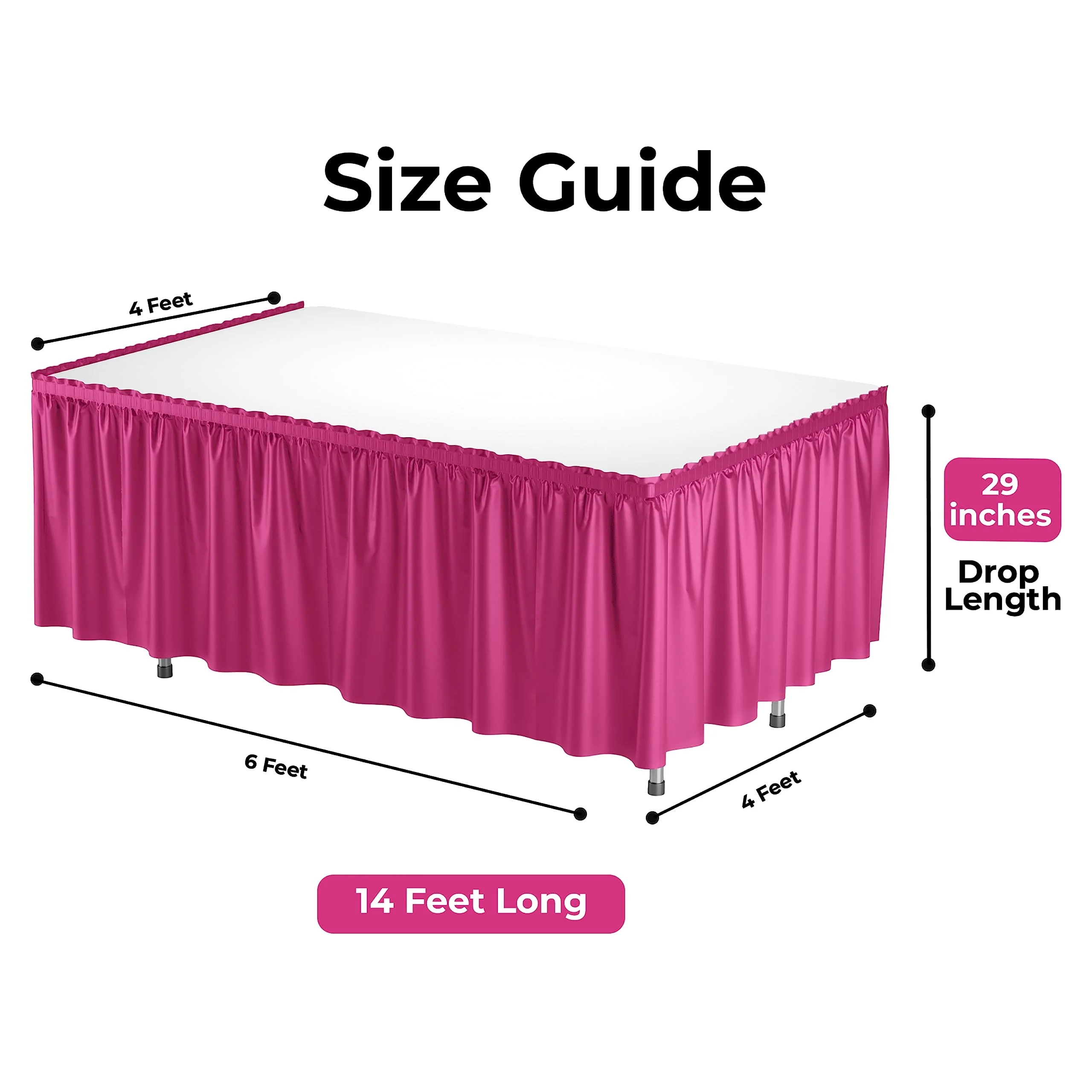 Hot Pink Plastic Table Skirt