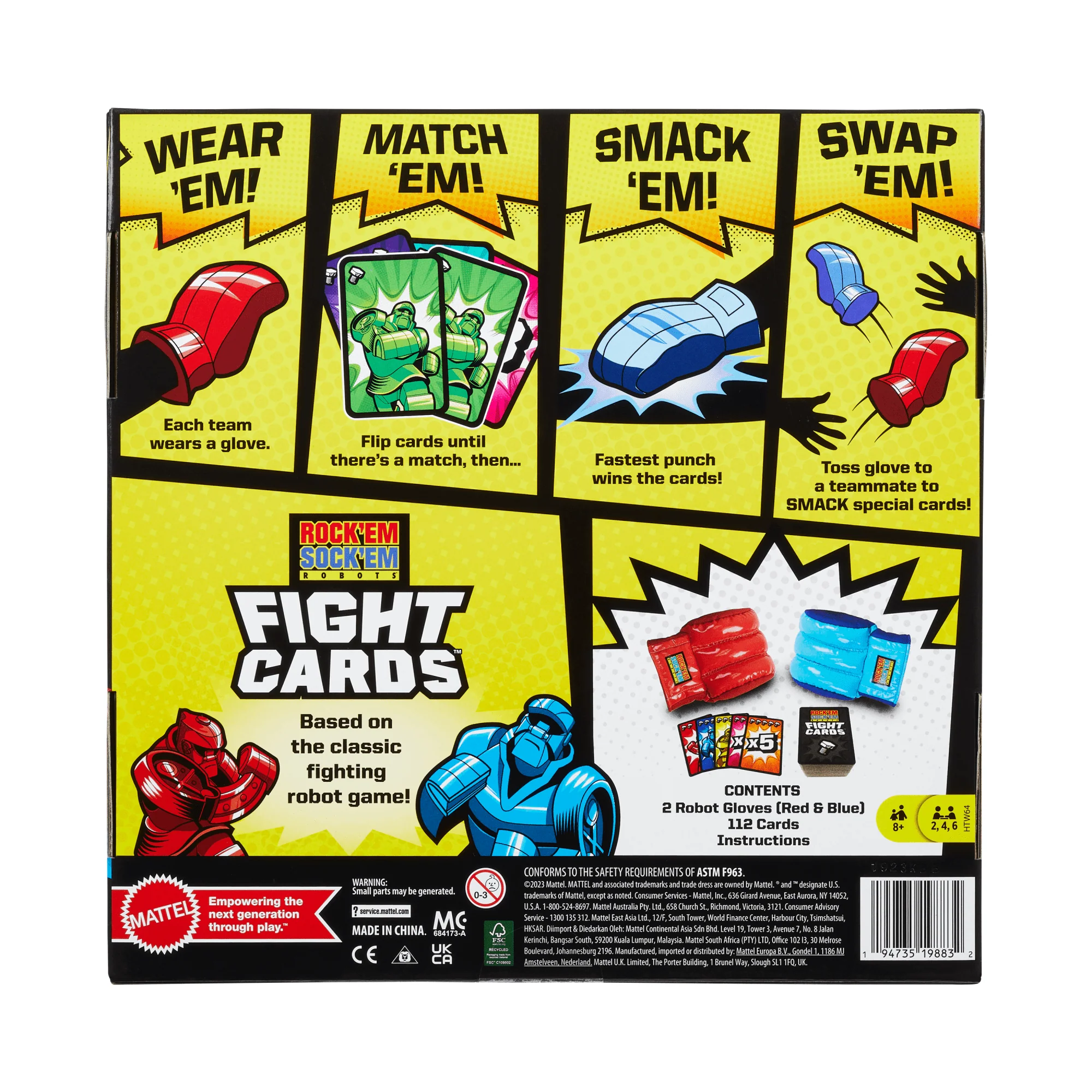 Rock ��Em Sock ��Em Robots Fight Cards Card Game With Two Boxing Gloves, Team Party Game