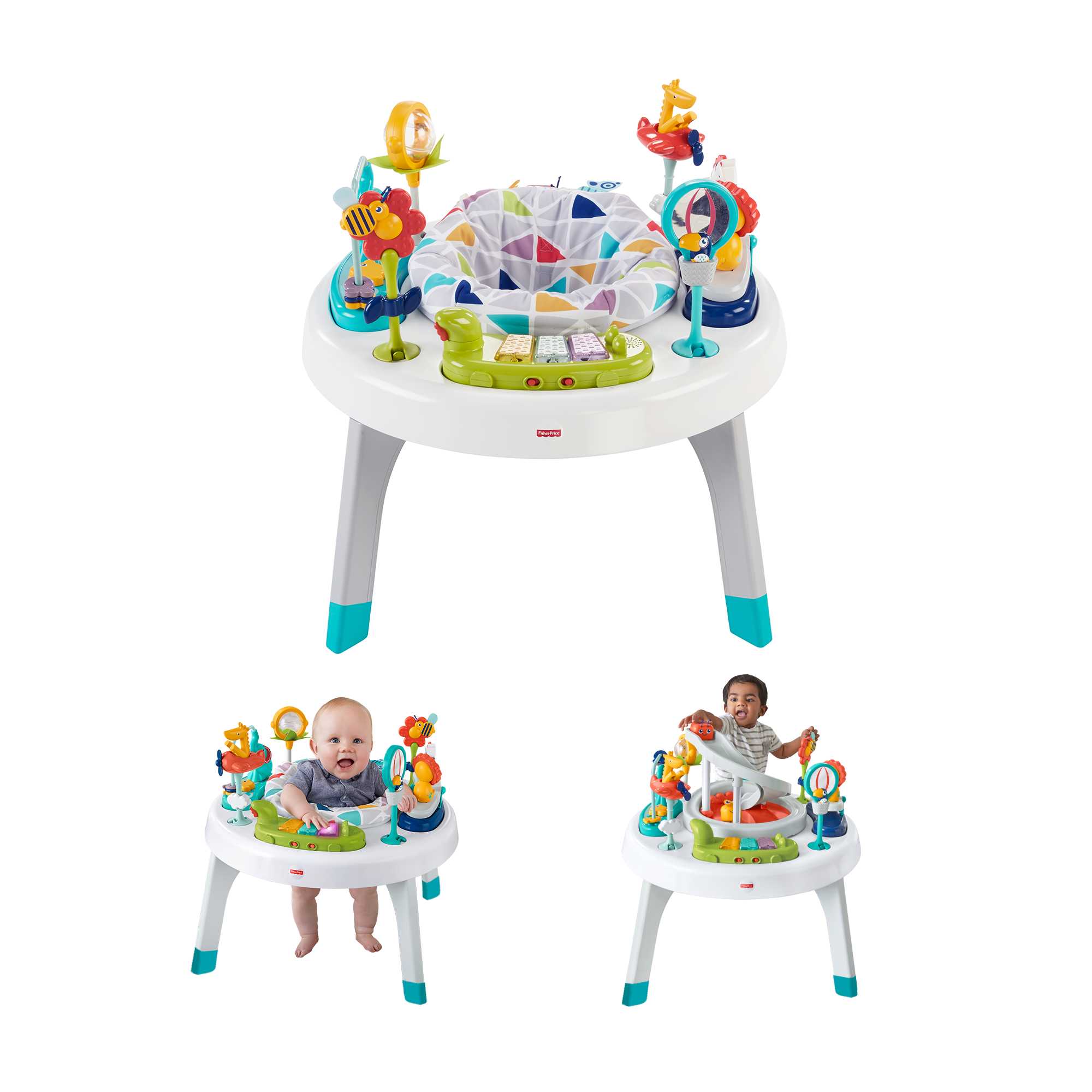 Fisher-Price 2-In-1 Sit-To-Stand Activity Center And Toddler Play Table, Spin ��n Play Safari