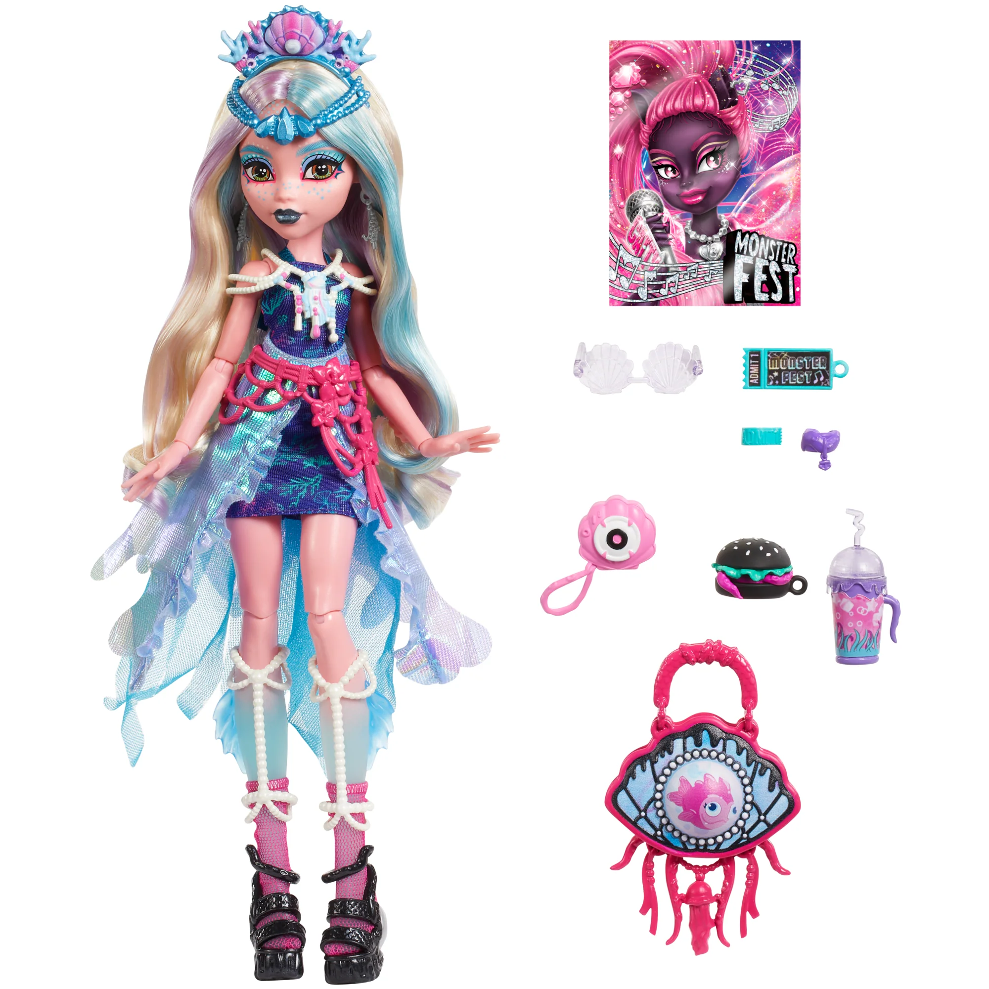 Monster High Monster Fest Lagoona Blue Fashion Doll With Festival Outfit, Band Poster And Accessories