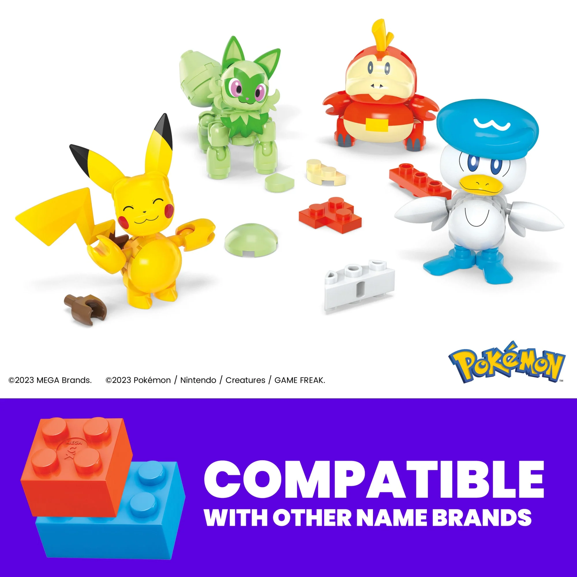 MEGA Pok��mon Building Toy Kit With 4 Action Figures And 1 Pok�� Ball (79 Pieces) For Kids