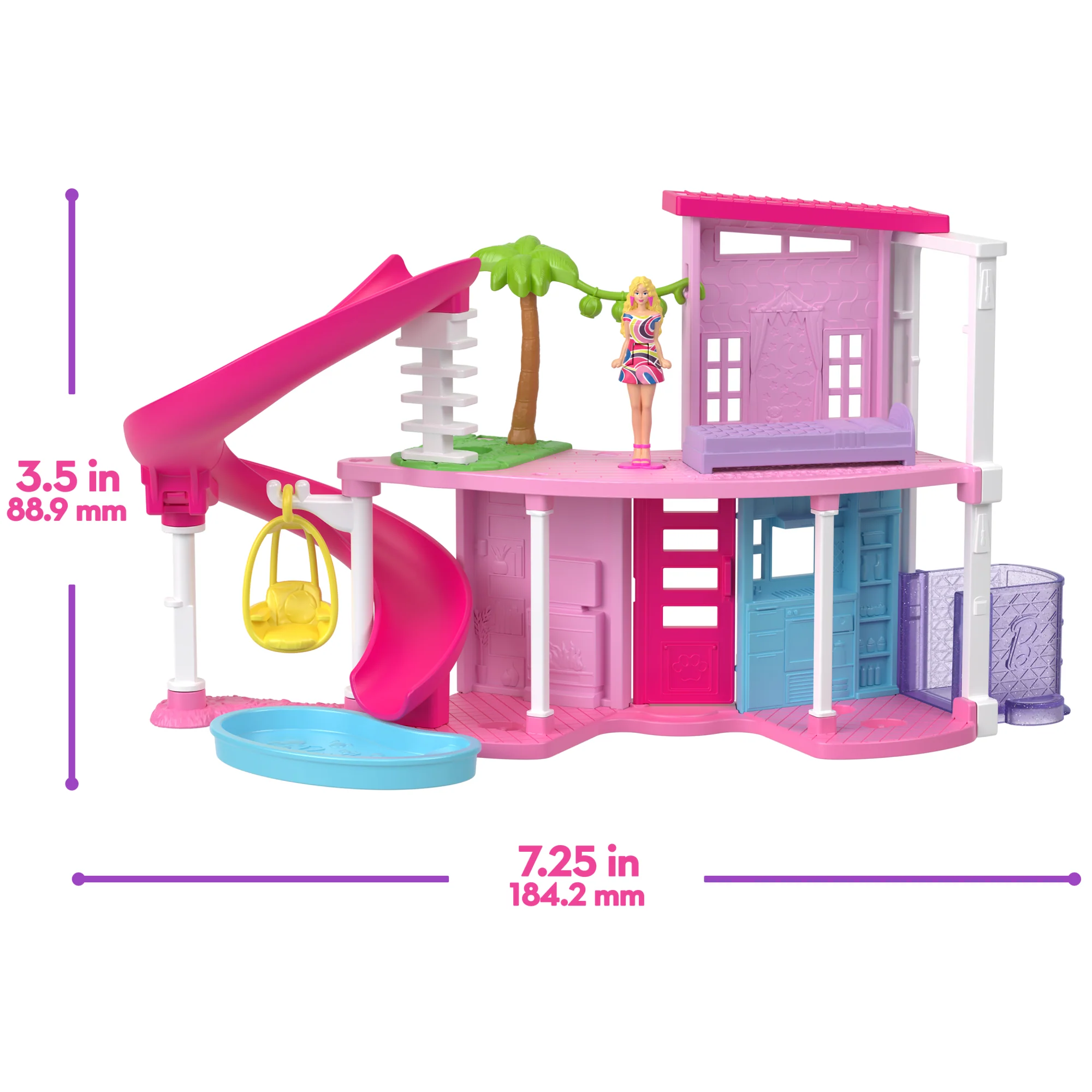 Barbie Mini Barbie Land Dreamhouse & 3 Playsets With 4 1.5-Inch Dolls, Furniture & Accessories