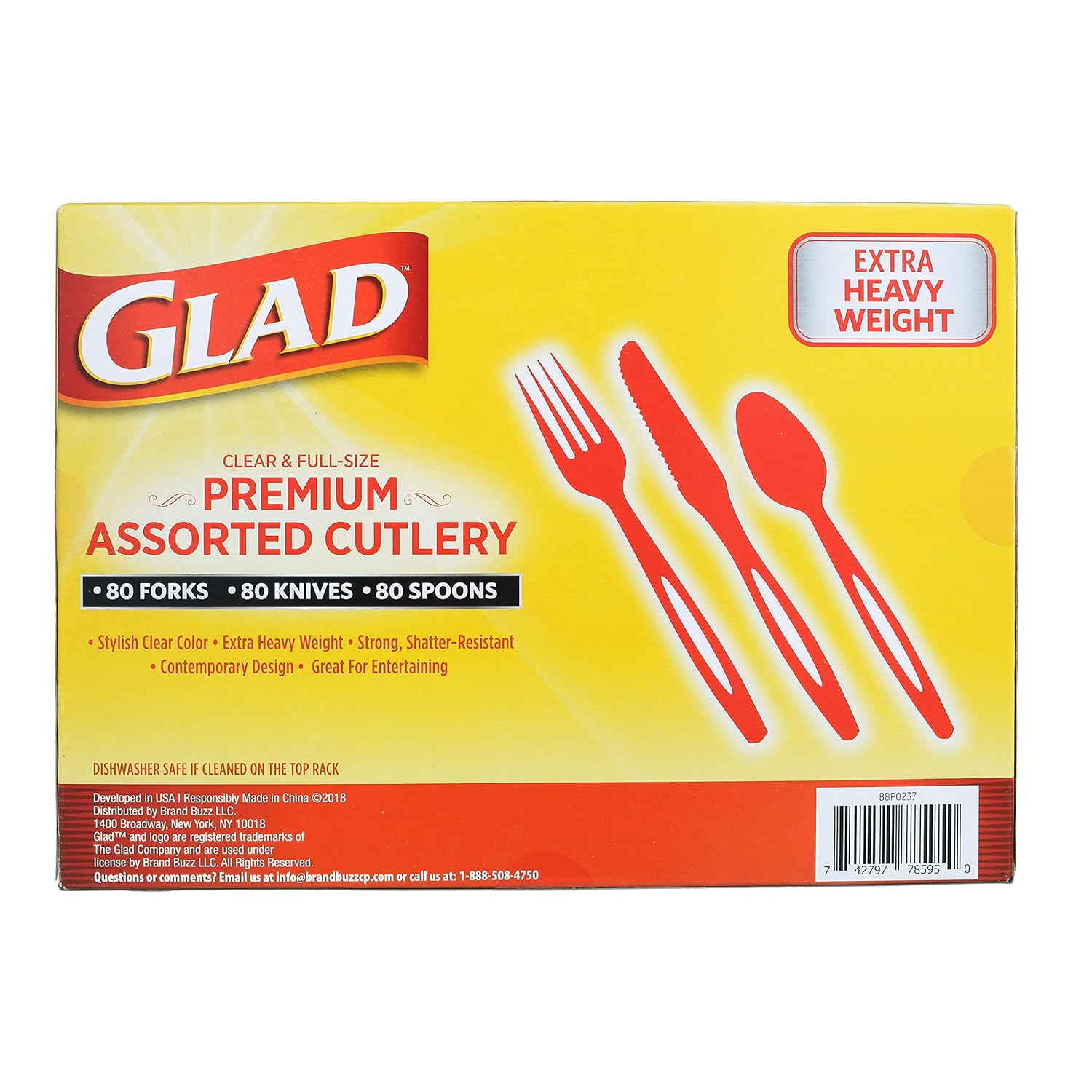Glad, 240 Count (Pack of 1), Clear Assorted Cutlery