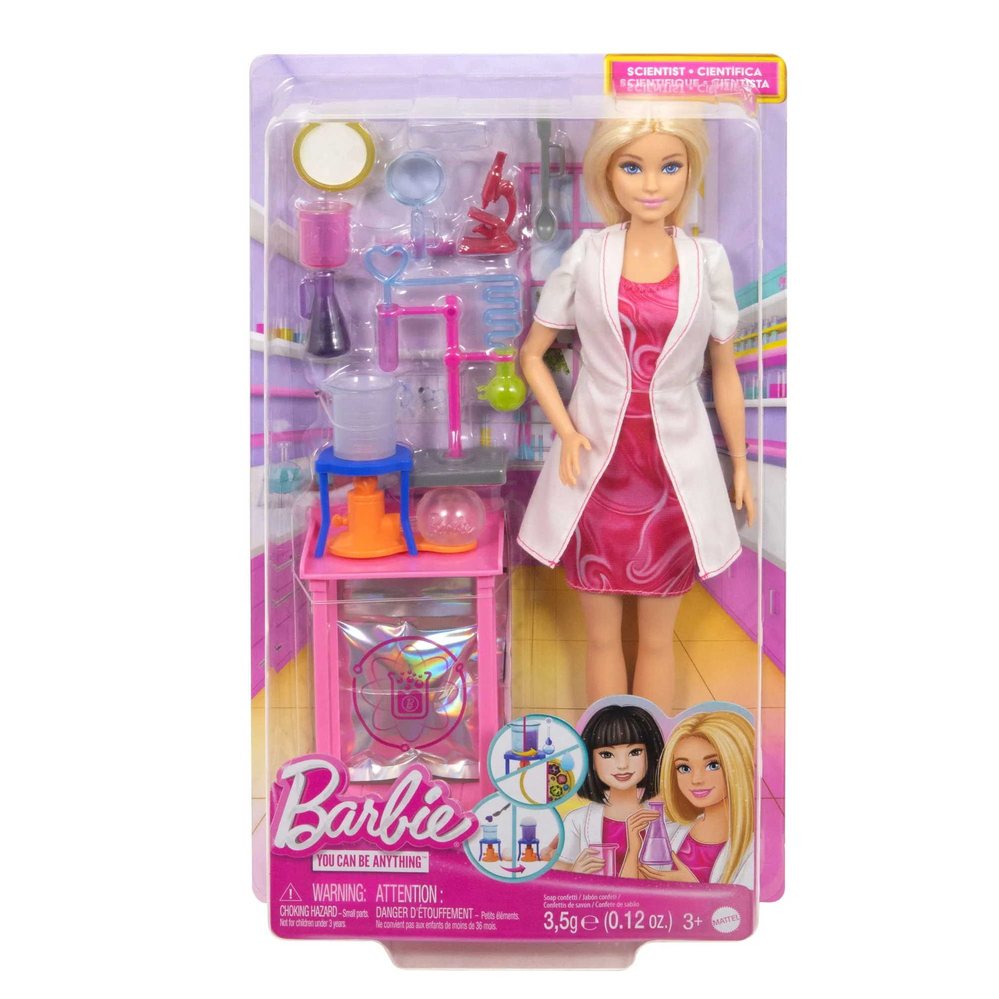 Barbie Scientist Doll And Accessories With Blonde Fashion Doll, Lab Table, & Color-Change Accessories