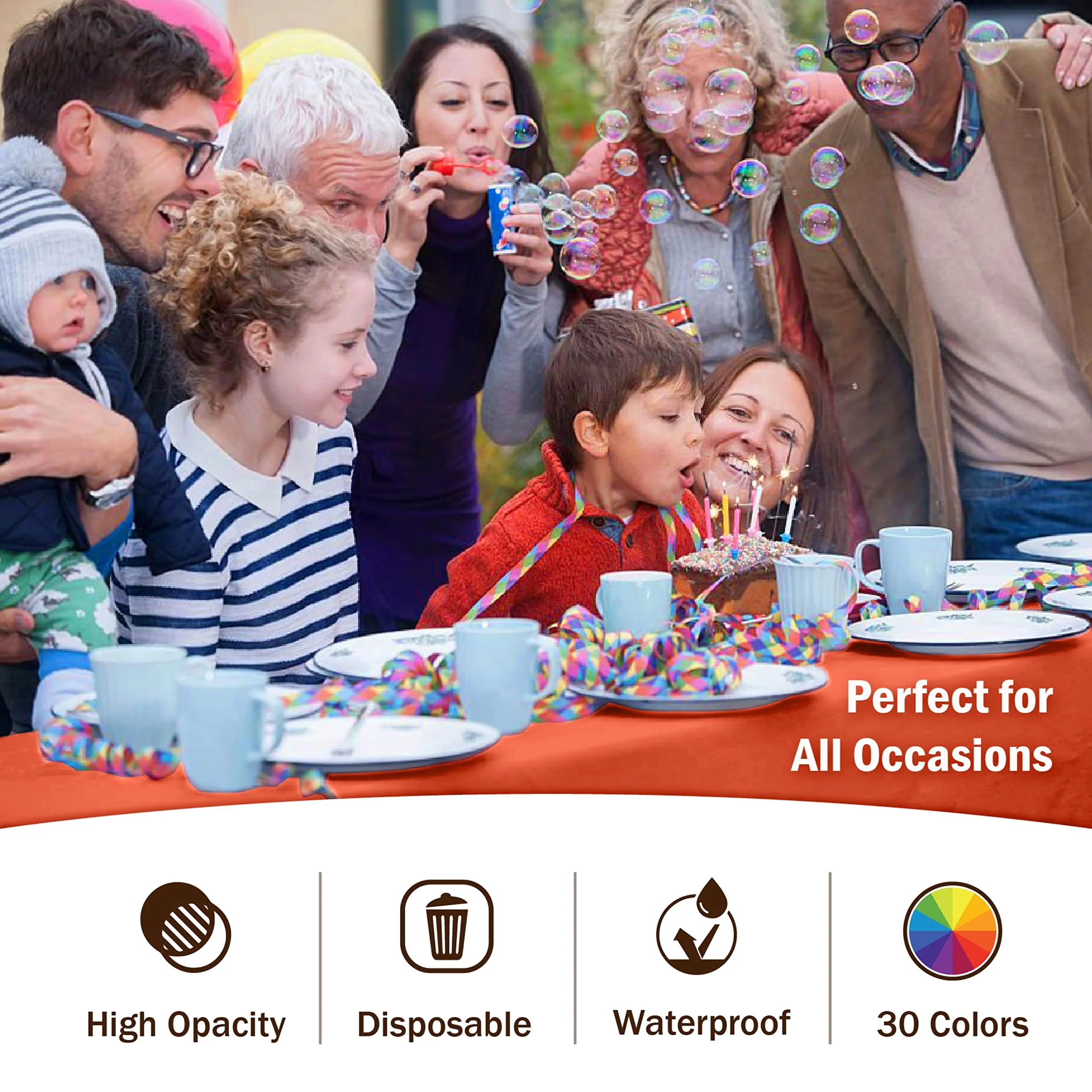 Orange Plastic Table Cover