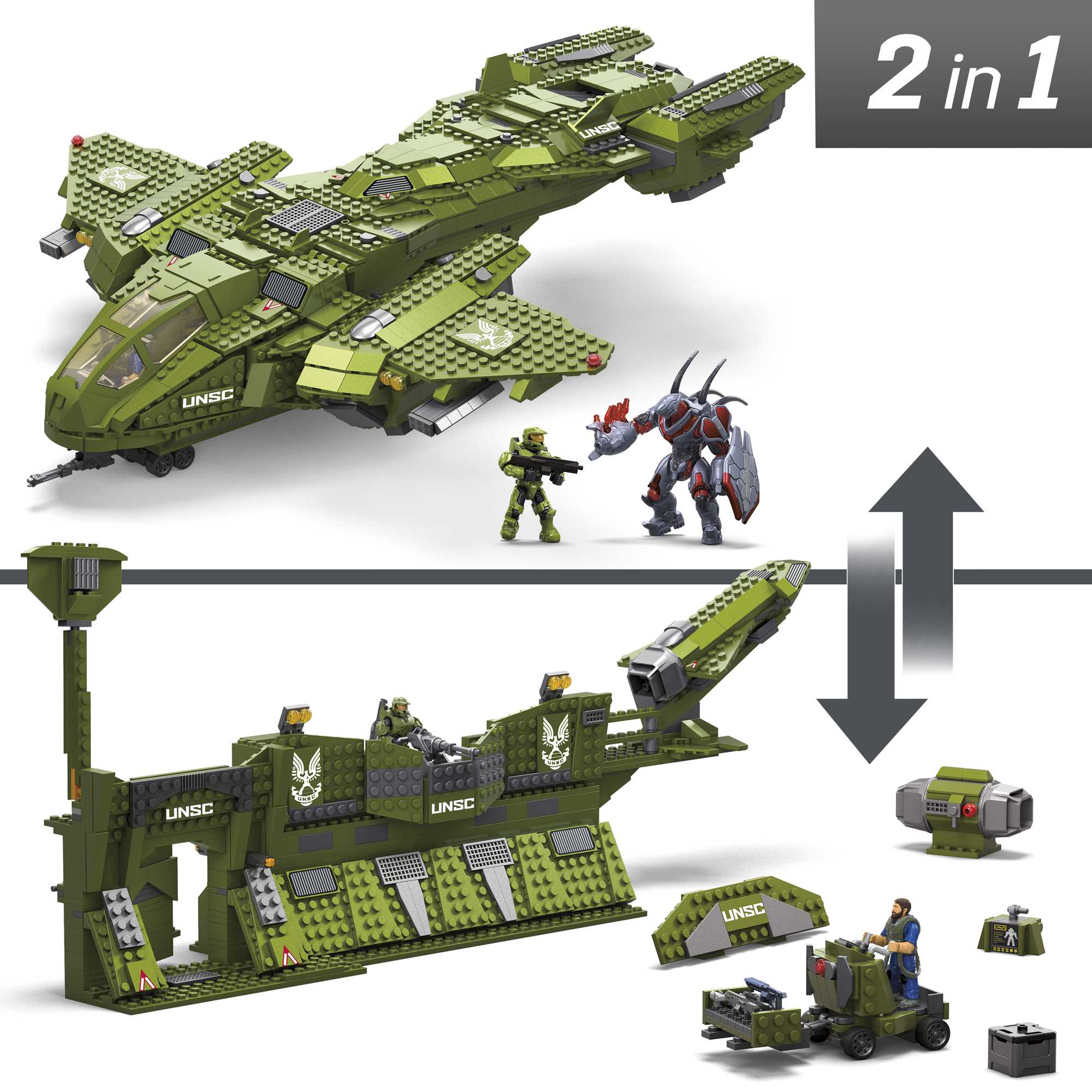MEGA Halo Pelican inbound Vehicle Halo infinite Building Set