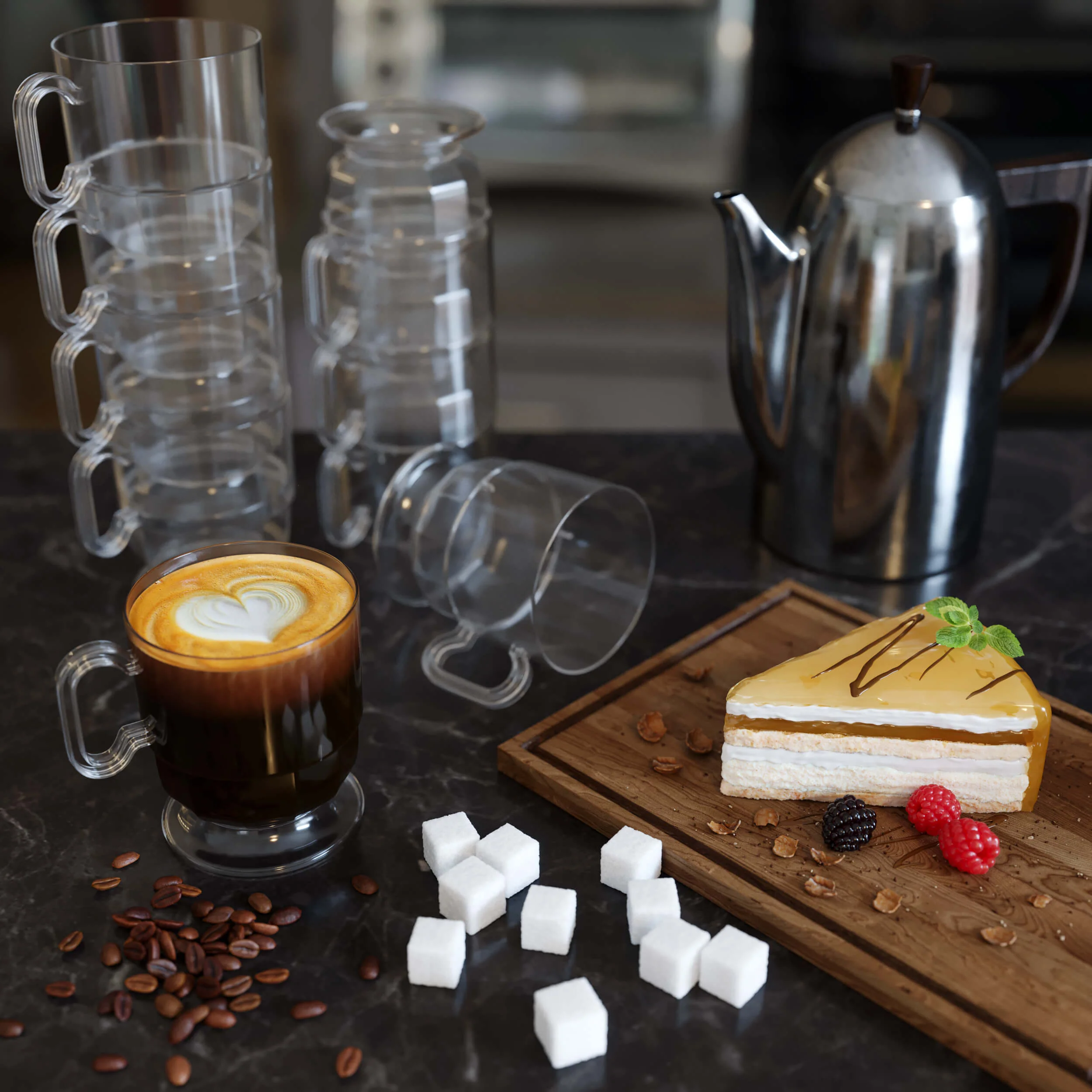 8 Oz. Clear Glazed Coffee Cups W/ Handle | 8 Count