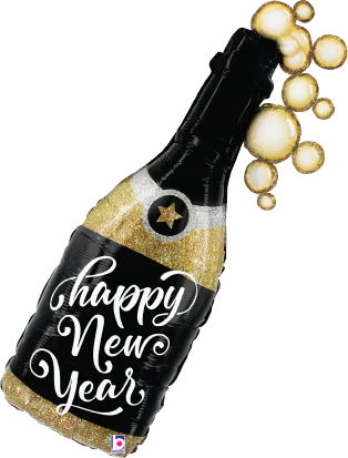 Betallic New Year Champagne Bubbles 39 inch Foil Shape Packaged 1ct