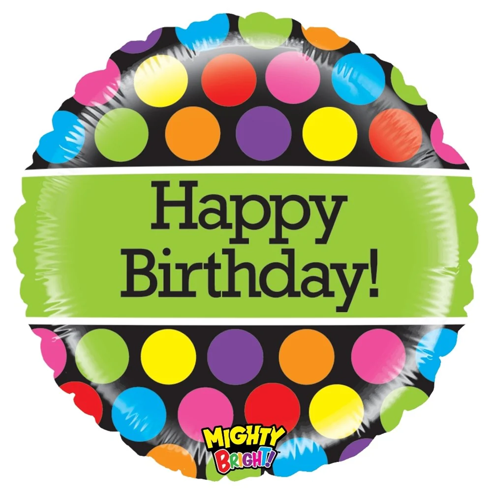 Betallic Mighty Polka Dots Birthday 21 inch Mighty Bright Balloon 1ct