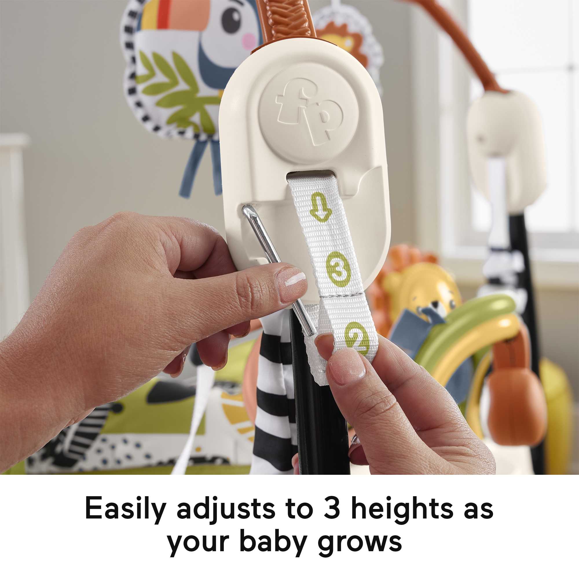 Fisher-Price Jumperoo Baby Activity Center With Lights Music And Sounds, Palm Paradise