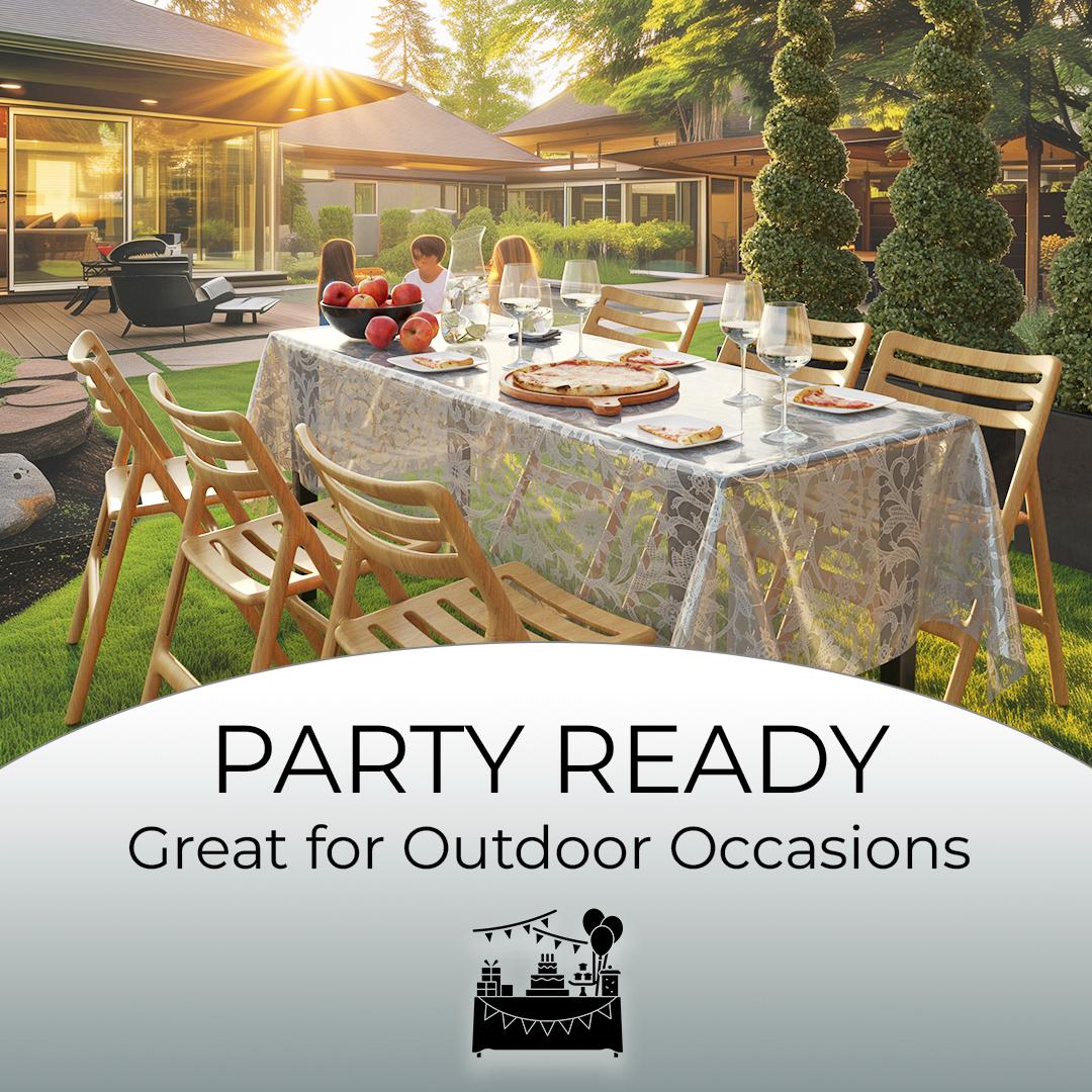 Silver Lace Table Cover