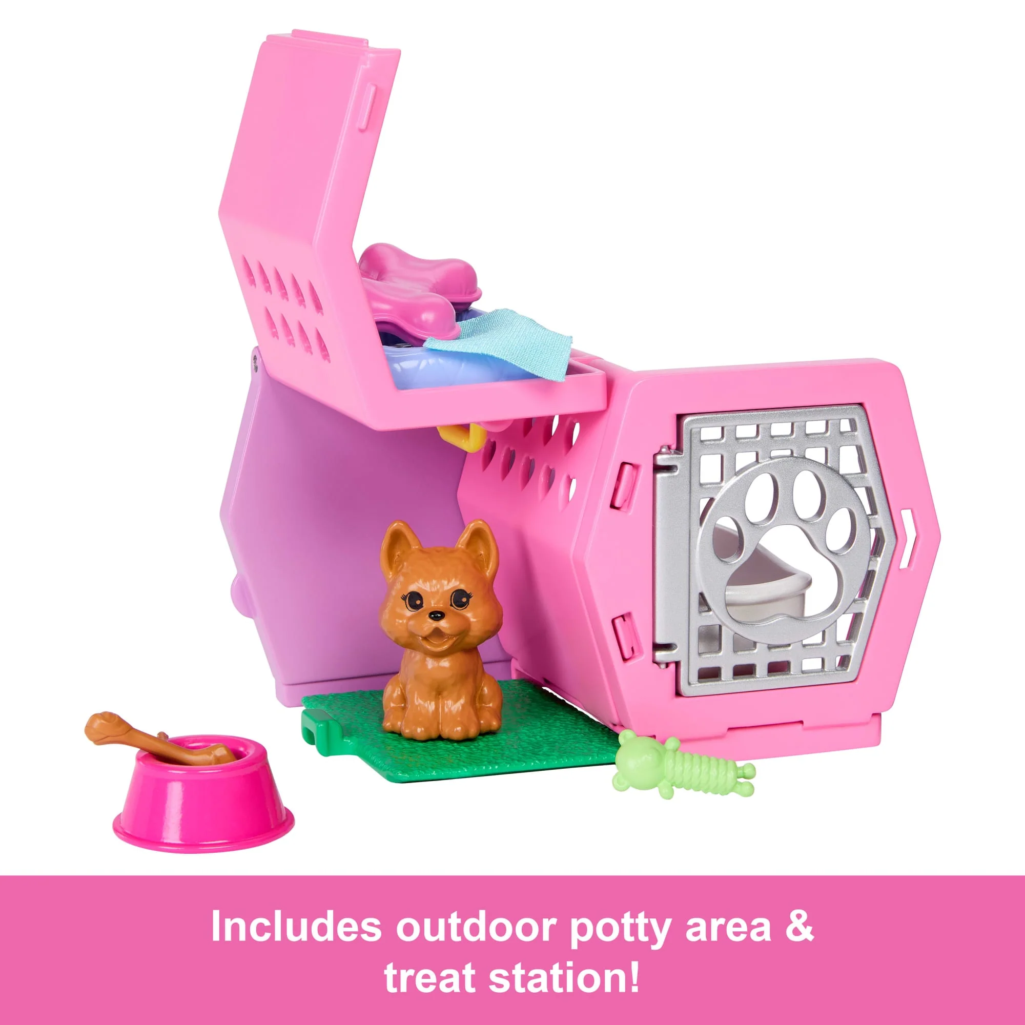Barbie Chelsea Puppy Carrier Playset, Small Doll And Dog Carrier With Puppy Accessories