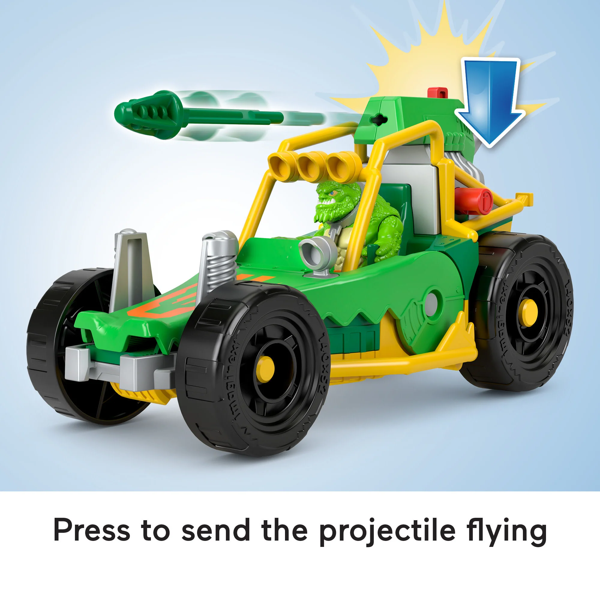 Imaginext DC Super Friends Killer Croc Figure & Toy Car Buggy, 3 Pieces, Preschool Toys