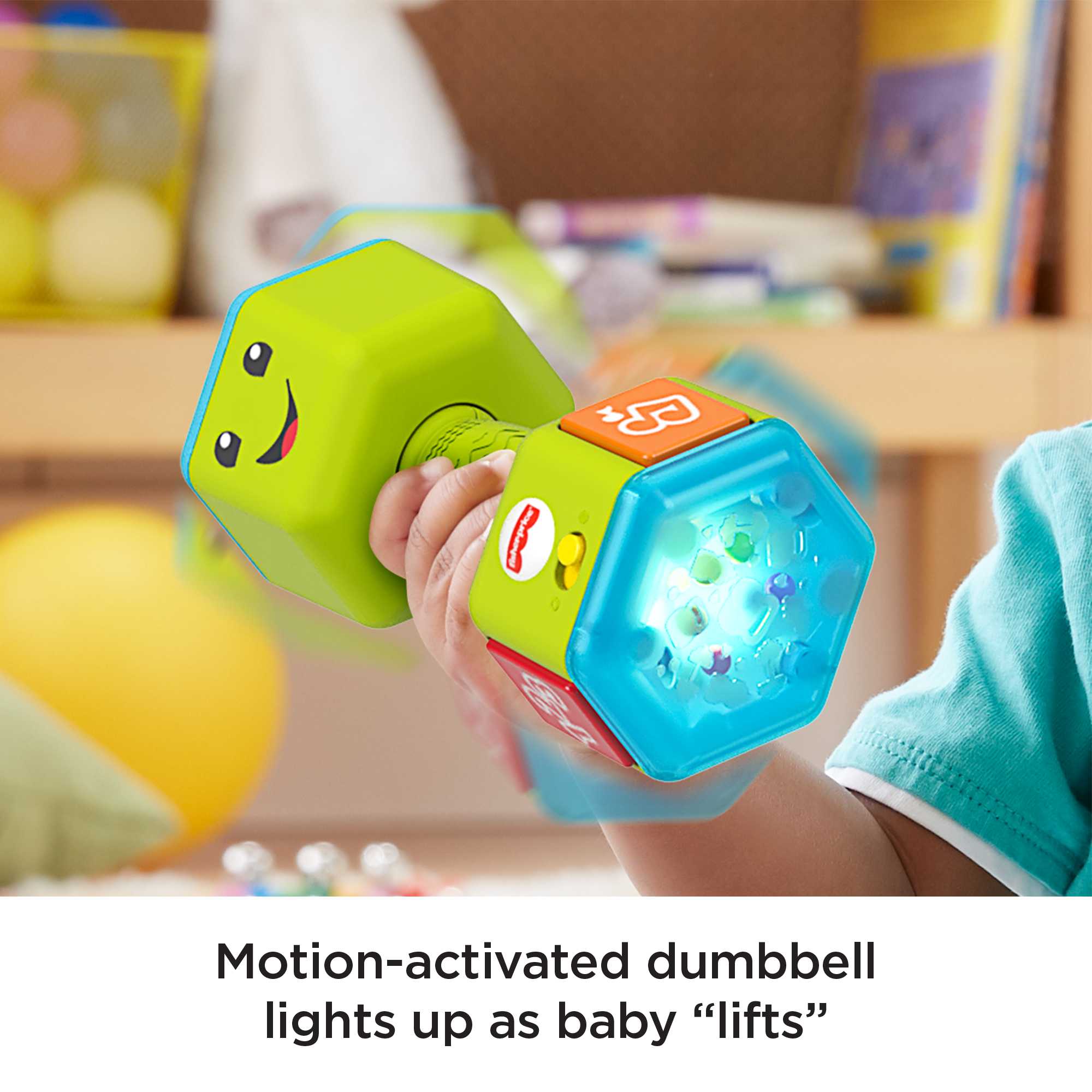 Fisher-Price Laugh & Learn Countin�� Reps Dumbbell Musical Rattle Toy For Infant & Toddler