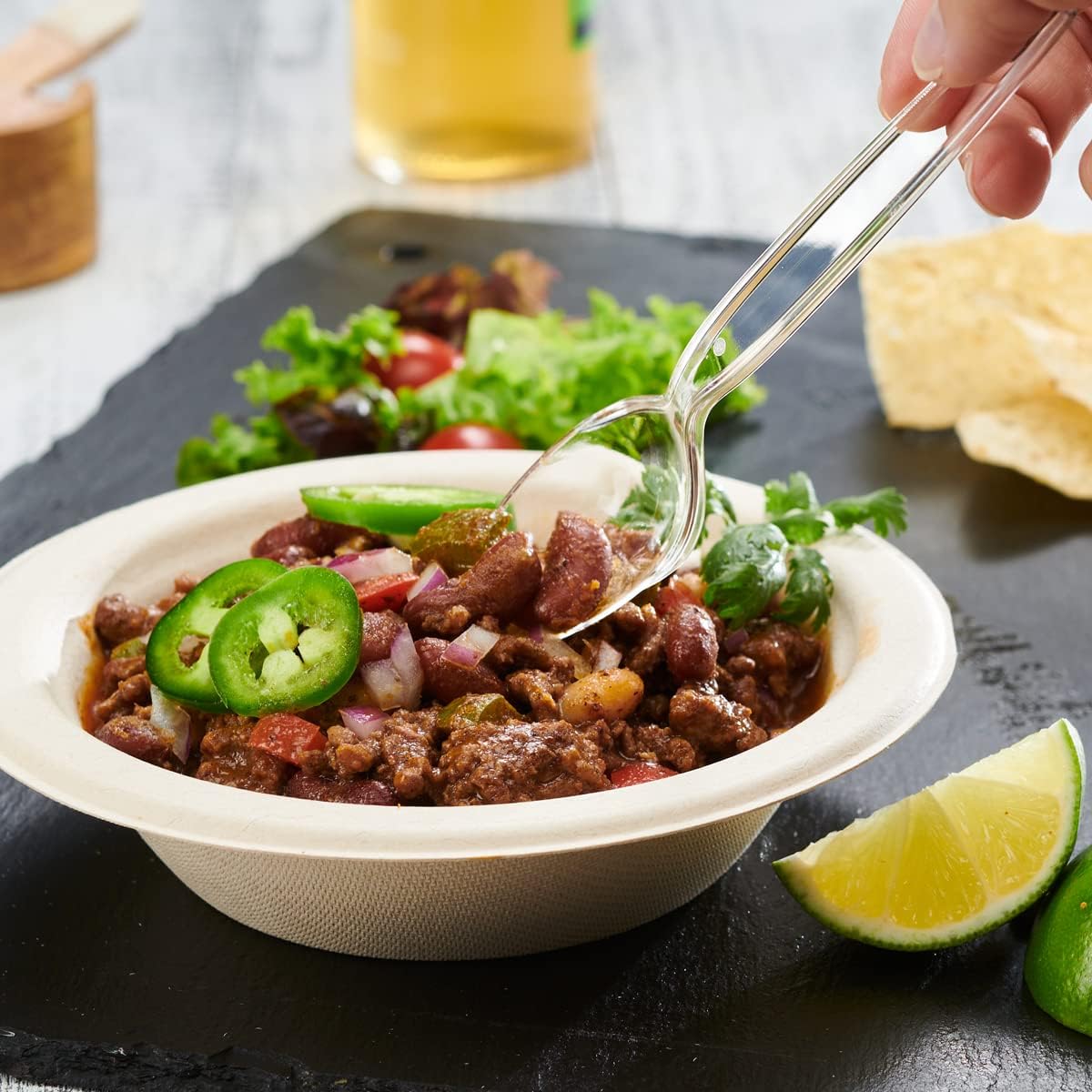 Comfy Package [100 Pack] Heavy Duty Disposable Clear Plastic Forks - Basic Cutlery for Parties, Events, and Everyday Use