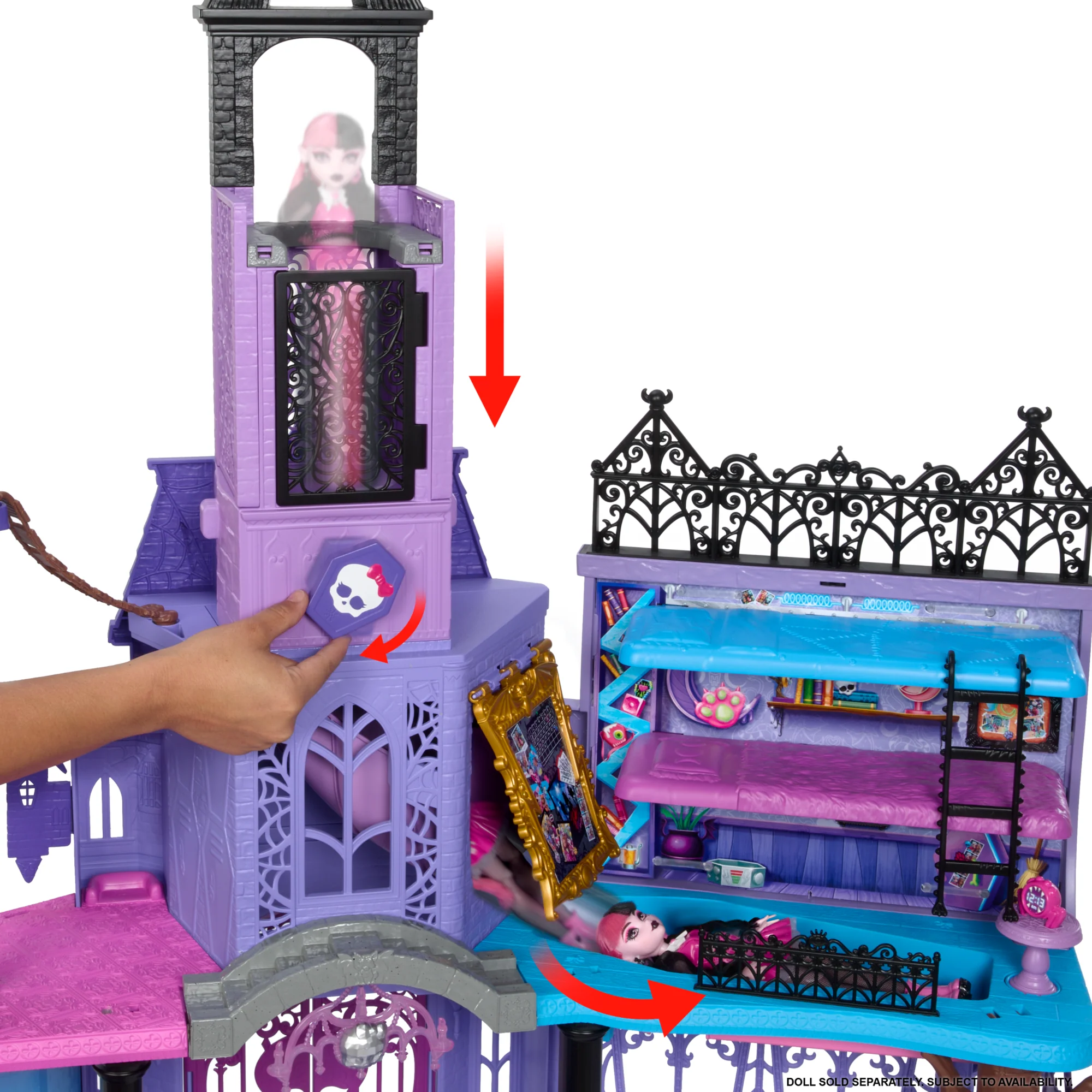 Monster High Haunted High School Doll House With 35+ Pieces Of Furniture And Accessories