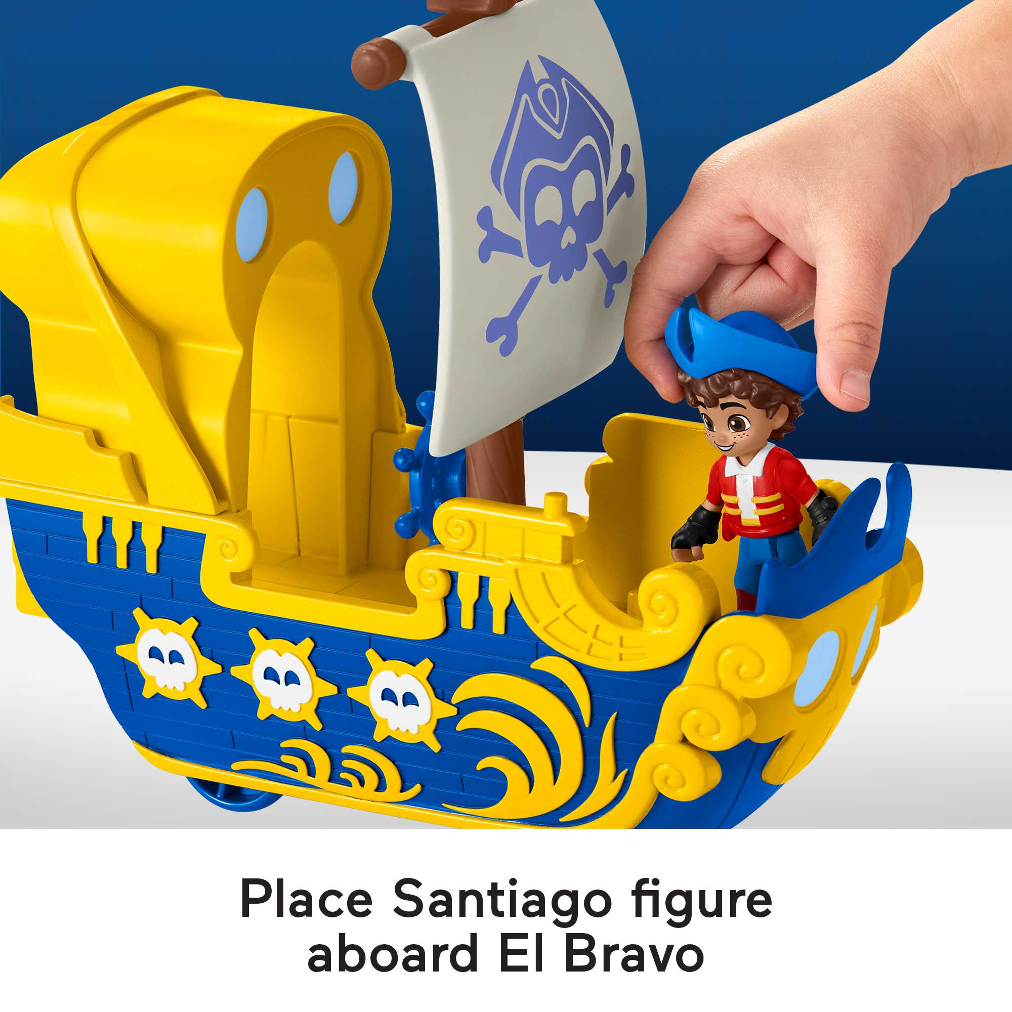 Fisher-Price Santiago Of the Seas Santiago & El Bravo Pirate Figure And Ship Playset, 3 Pieces