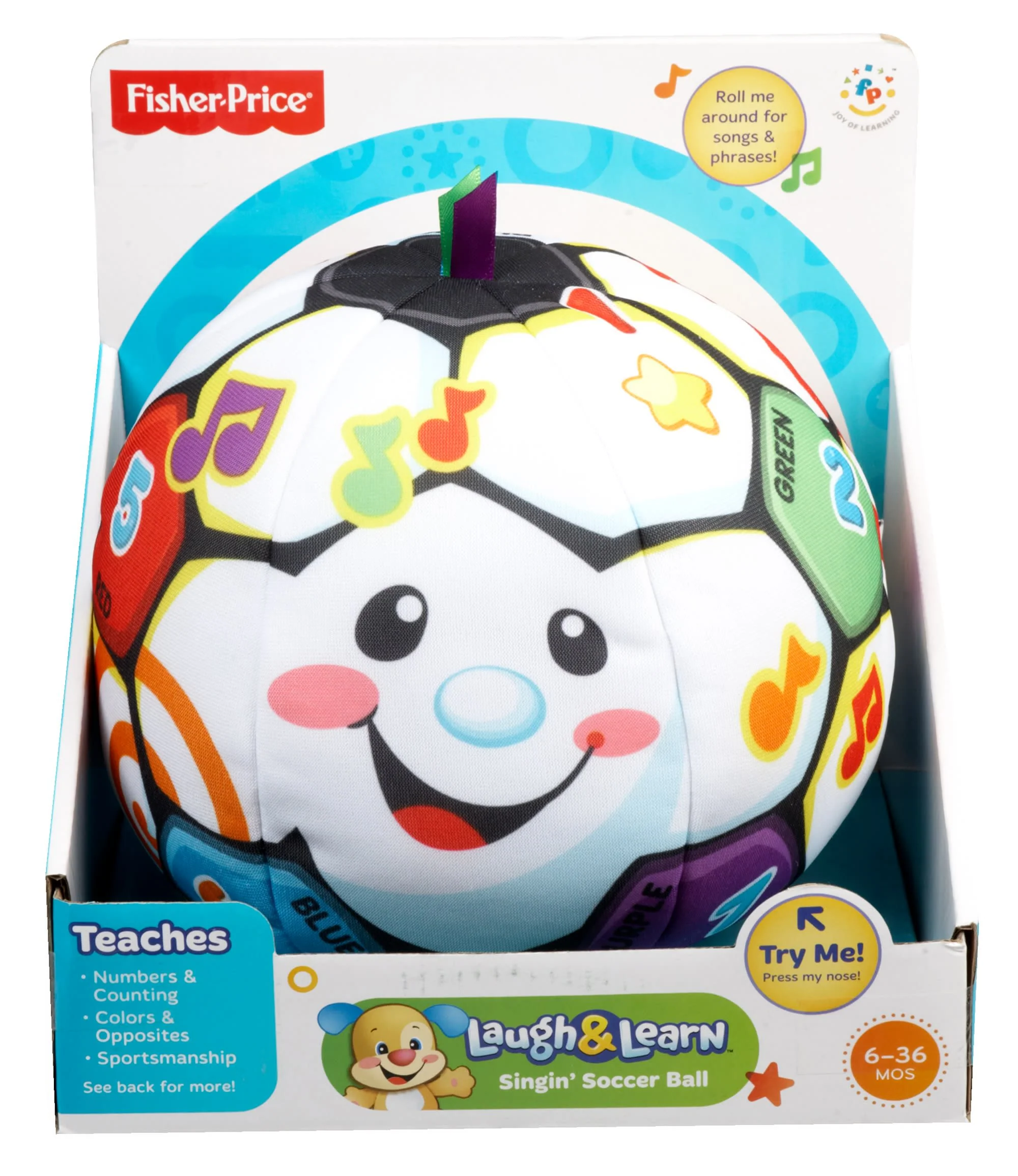 Fisher-Price Laugh & Learn Singin' Soccer Ball Plush Musical Learning Toy For Infant & Toddler