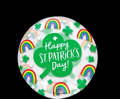 Anagram 18 inch Rainbows and Shamrockz Clearz Balloon 1ct