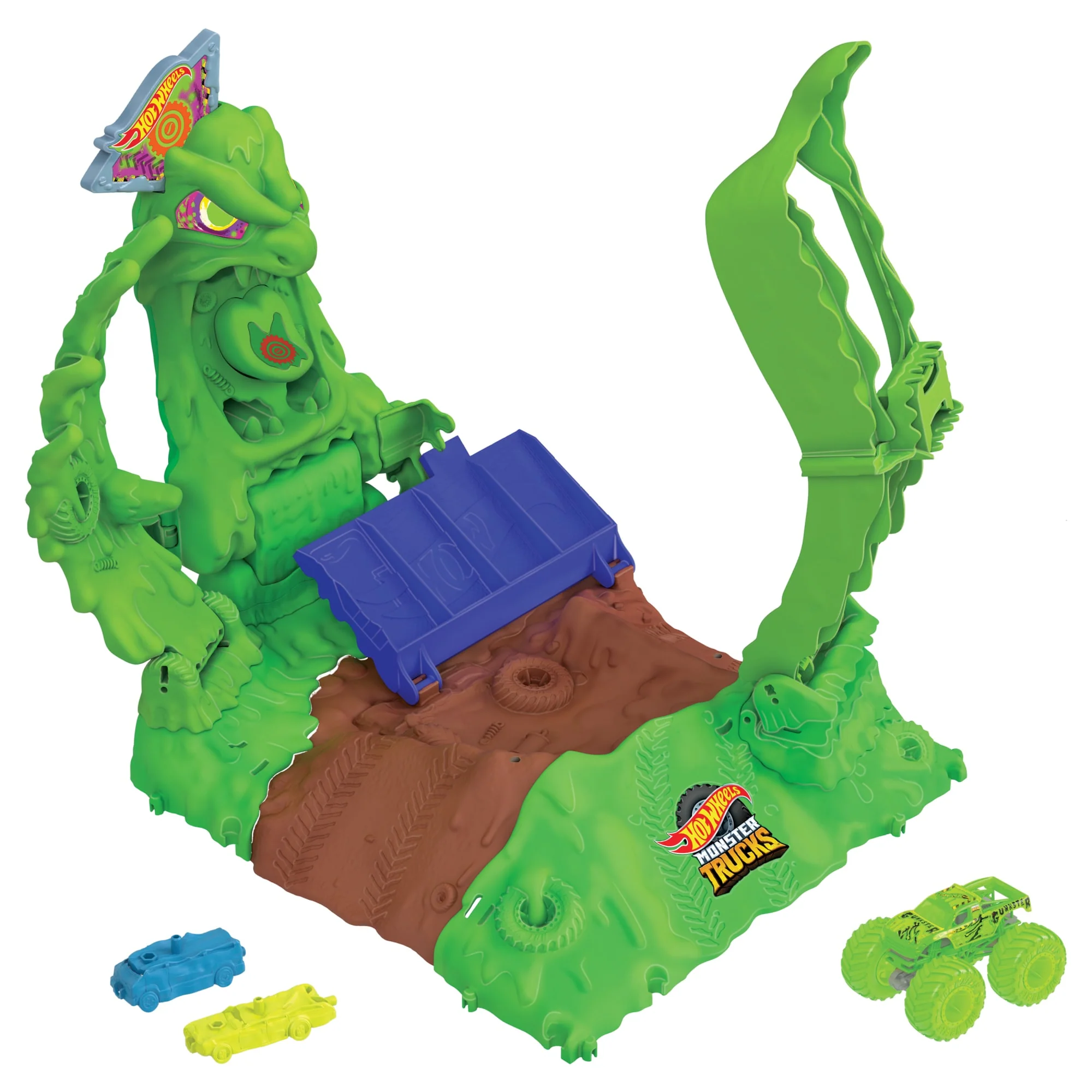 Hot Wheels Monster Trucks Pista de Brinquedo Arena De Demoli??o Glow In The Dark