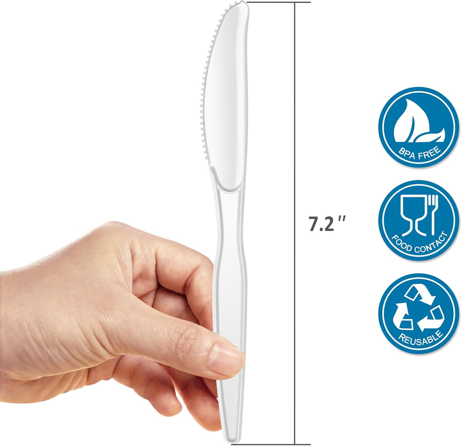 POSATE Clear Knives, Heavy-Duty Crystal (100 Knives)