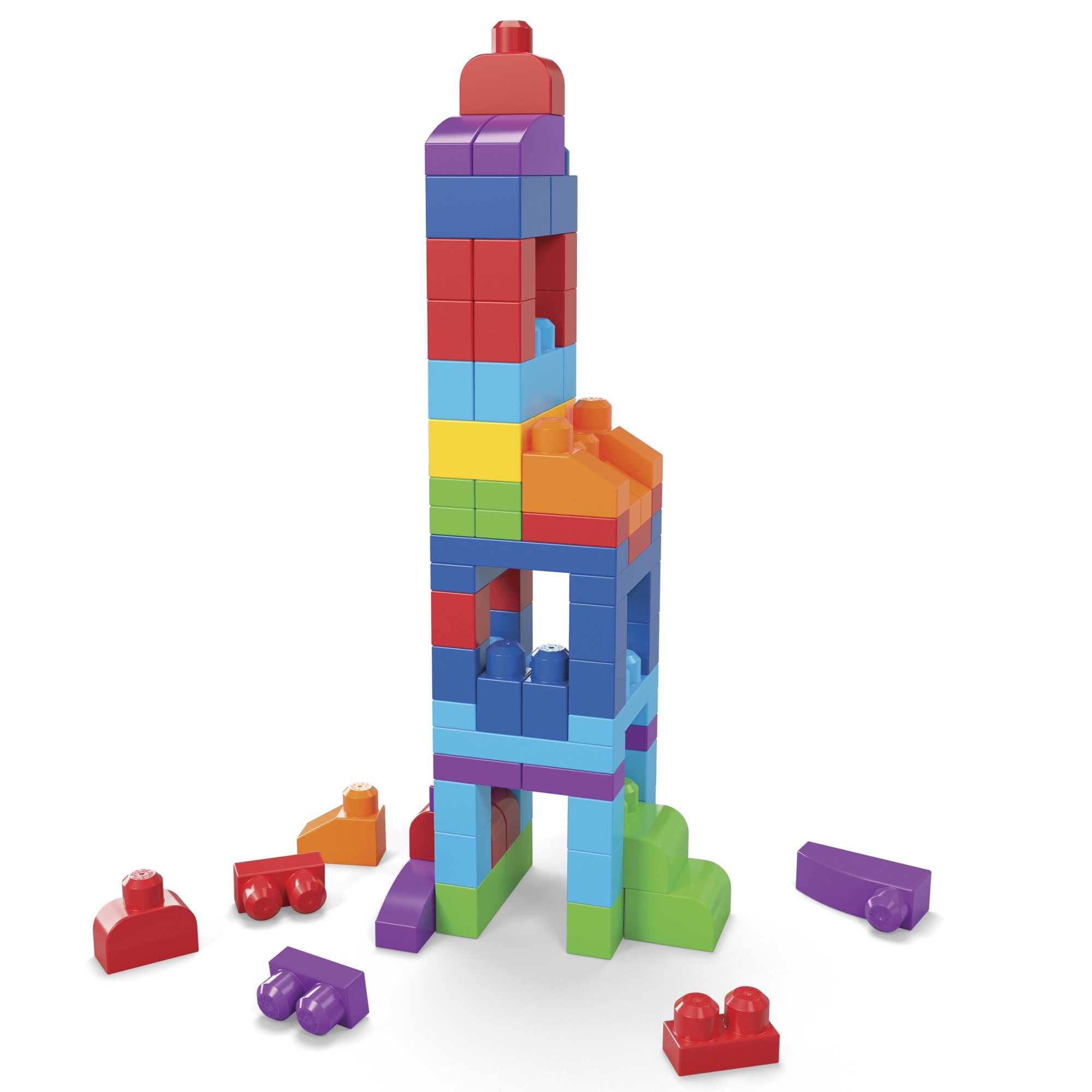 MEGA BLOKS 80-Piece Big Building Bag Blocks For Toddlers 1-3, Blue