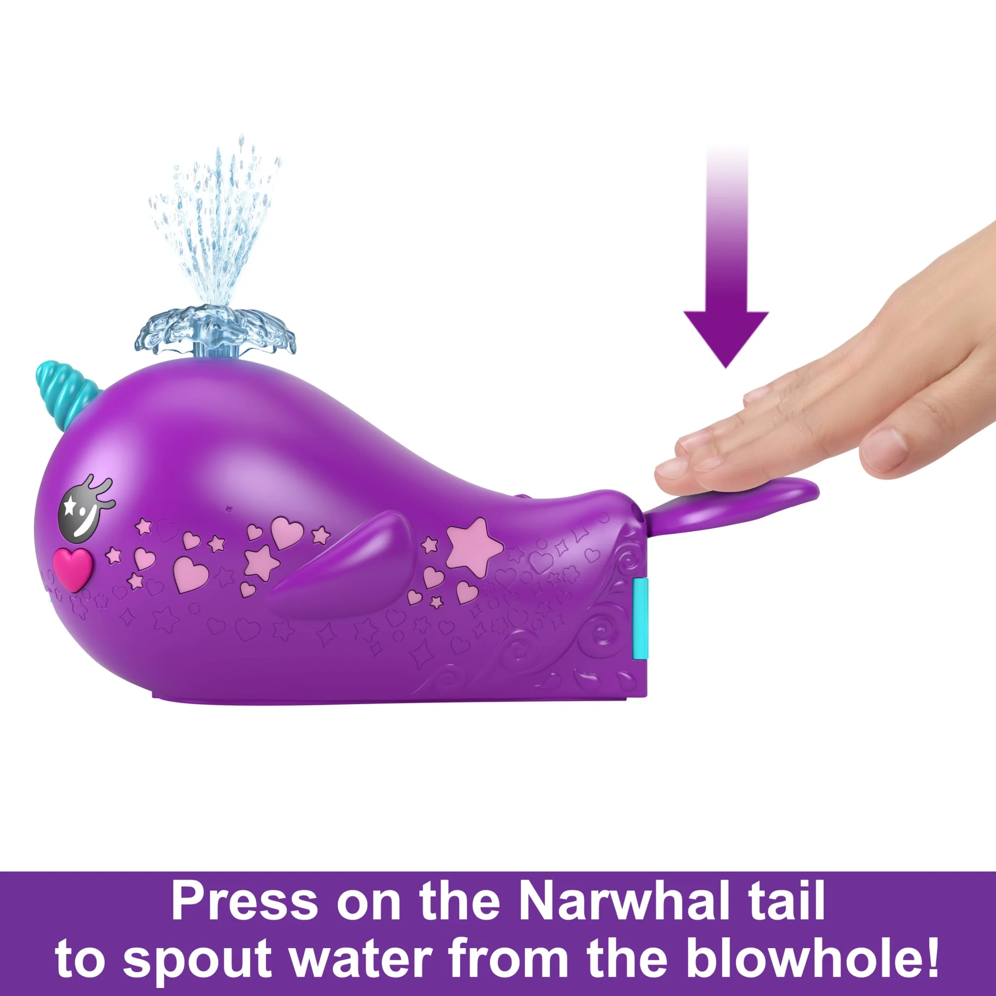 Polly Pocket Sparkle Cove Adventure Narwhal Adventurer Boat Playset With 2 Micro Dolls & 13 Accessories