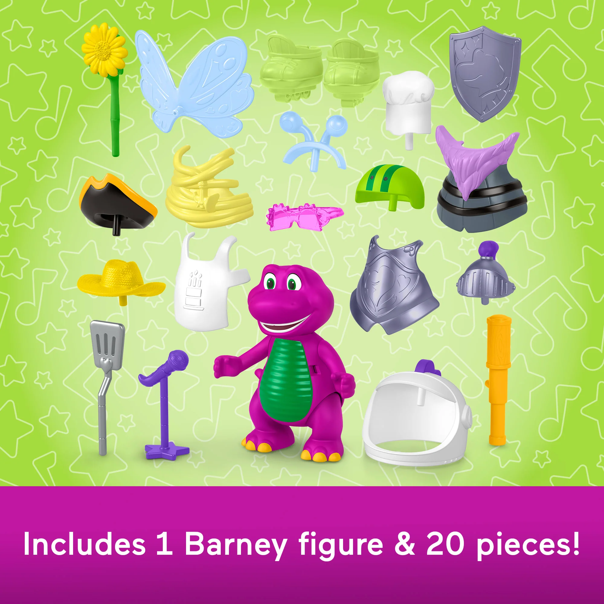 Fisher-Price Barney's World Dress Up Barney Set, 1 Figure & 20 Pieces