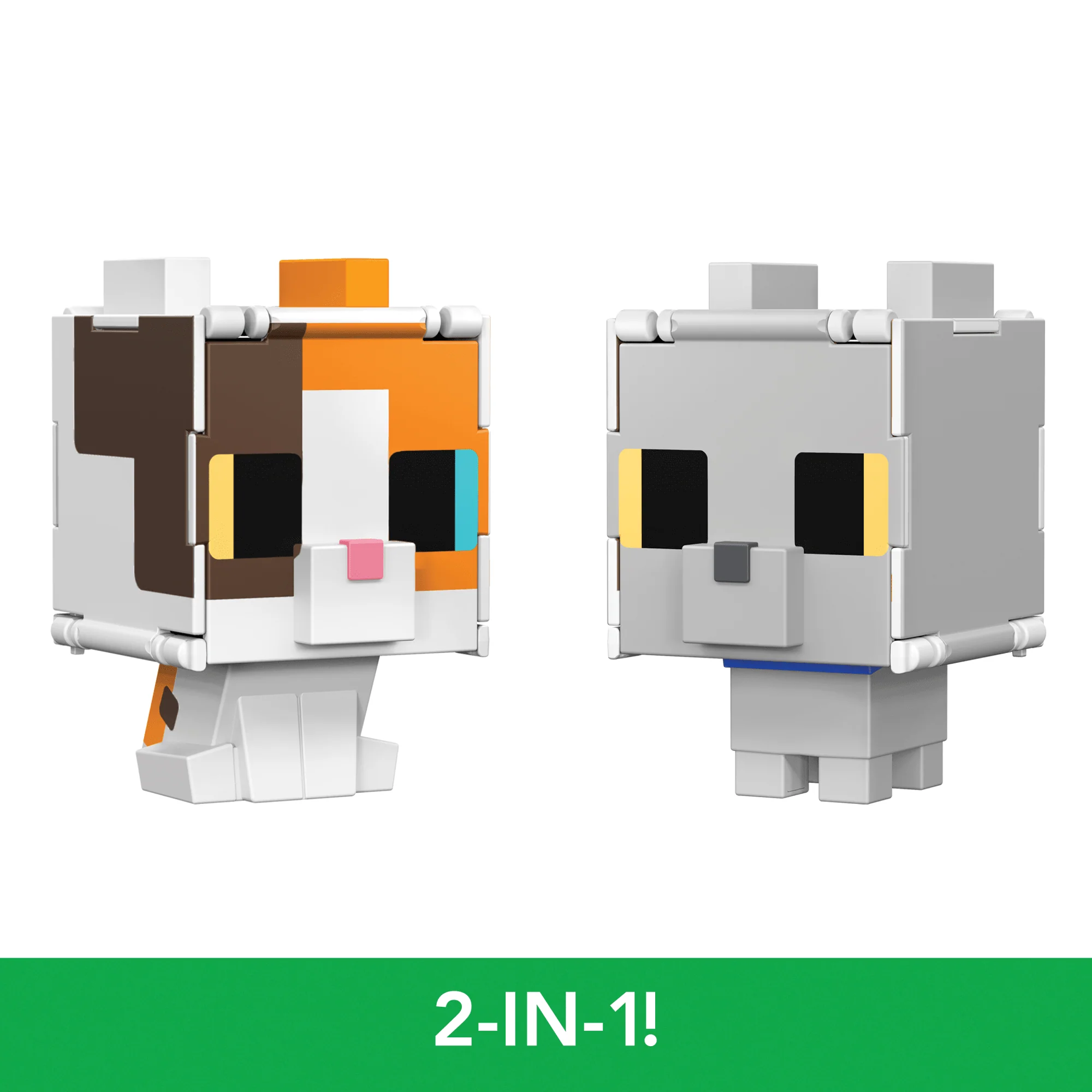 Minecraft Flippin�� Figs Figures Collection, 2-In-1 Fidget Play, 3.75-in Scale & Pixelated Design (Characters May Vary)