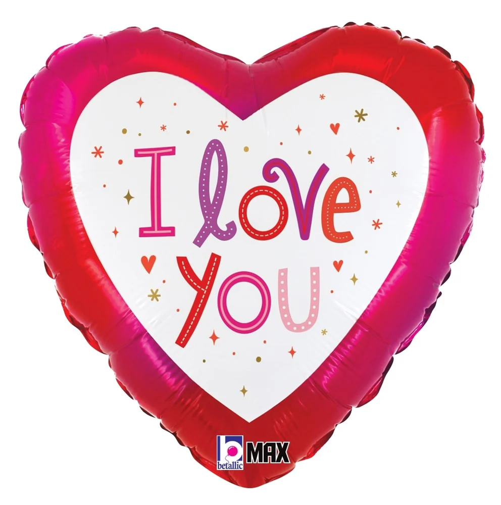 Betallic Love You Sparkles 9 inch Foil Heart Balloon 1ct