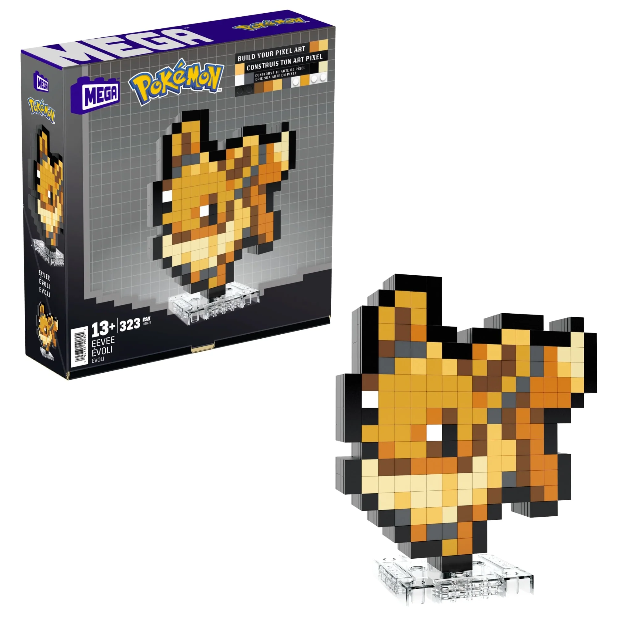 MEGA Pok��mon Eevee Building Toy Kit (323 Pieces) Retro Set For Collectors