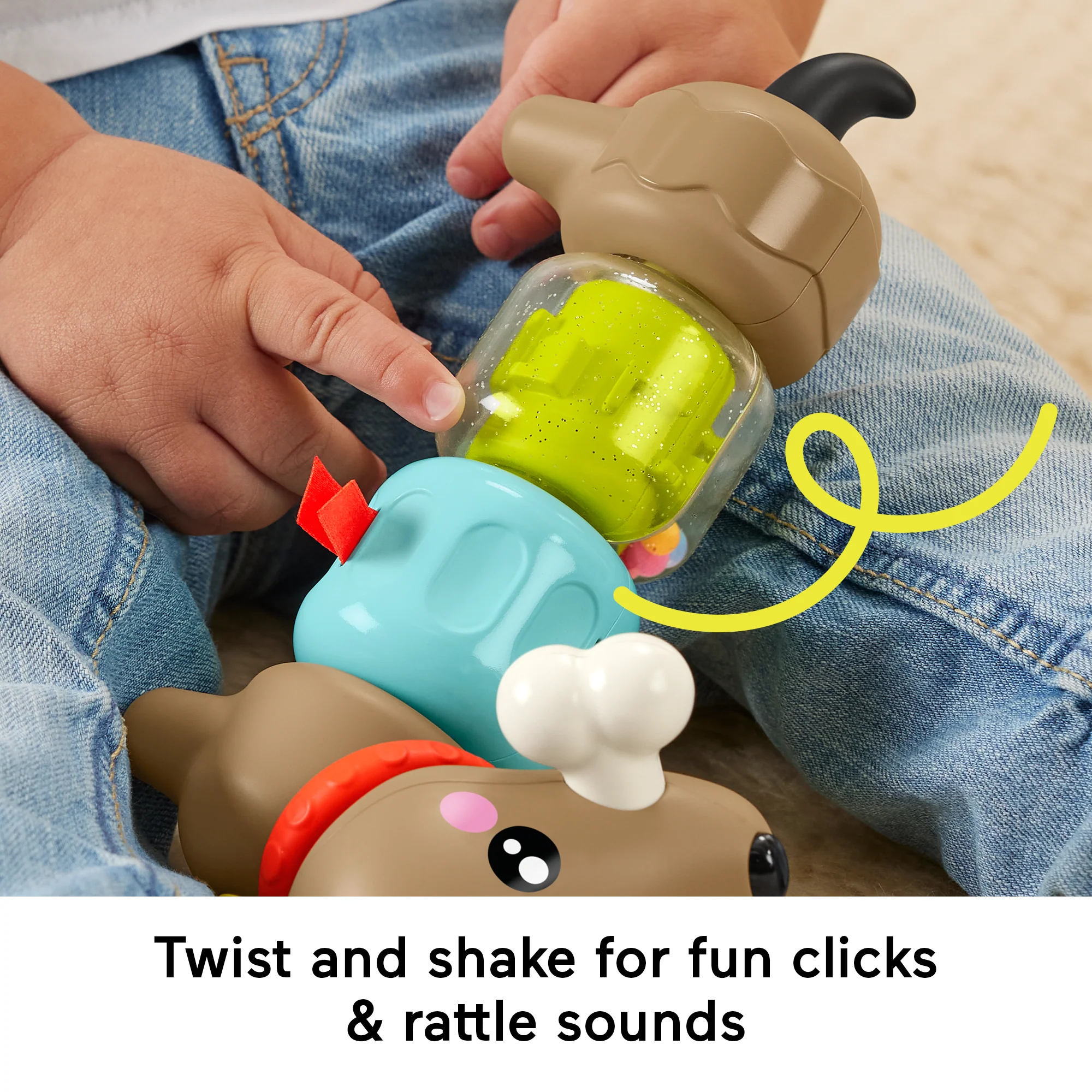 Fisher-Price Fp Pets Click & Spin Activity Pup Fine Motor Sensory Toy For Babies