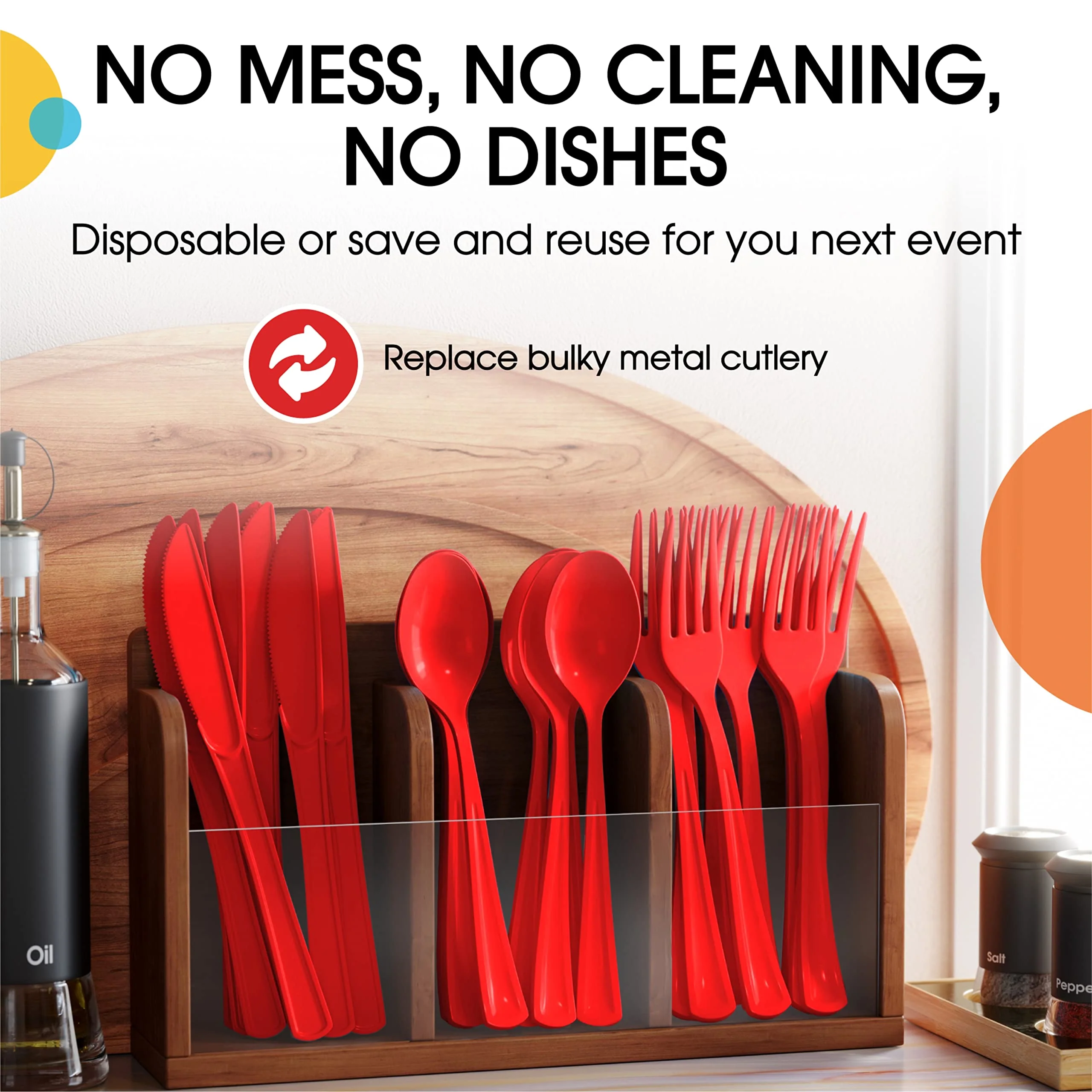 Heavy Duty Red Plastic Forks | 50 Count